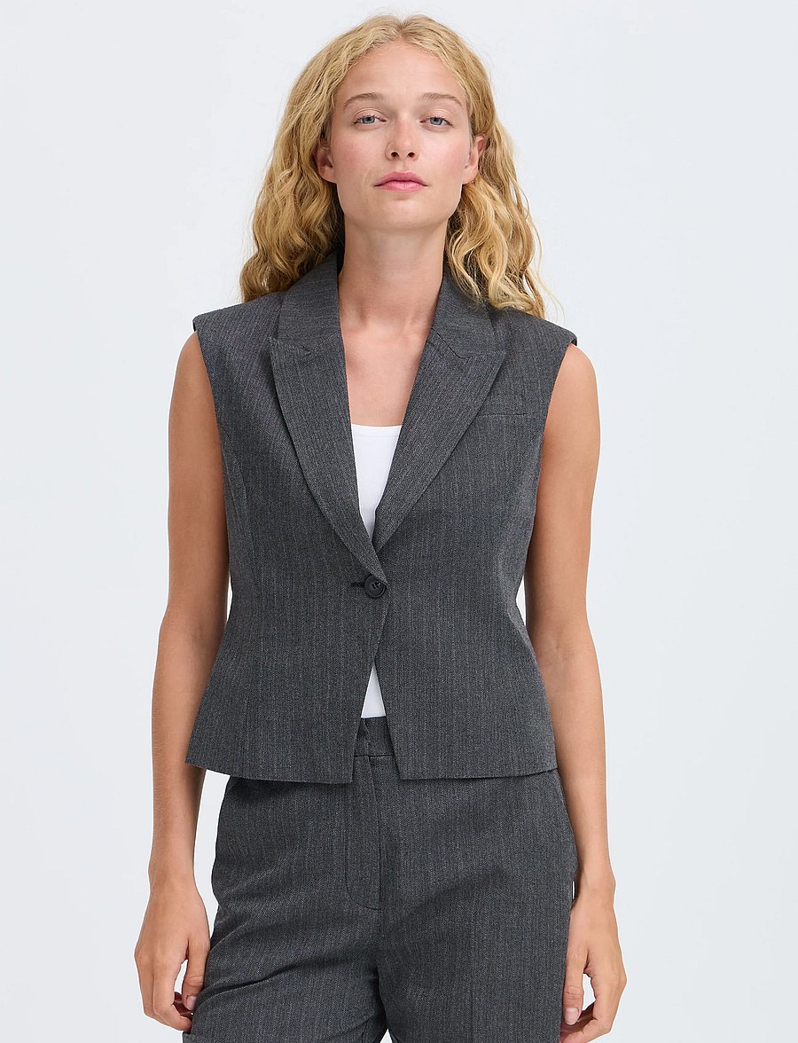 b.young - BYELSIE WAISTCOAT - Ülikonna vestid - meteorite/grey mix - 5