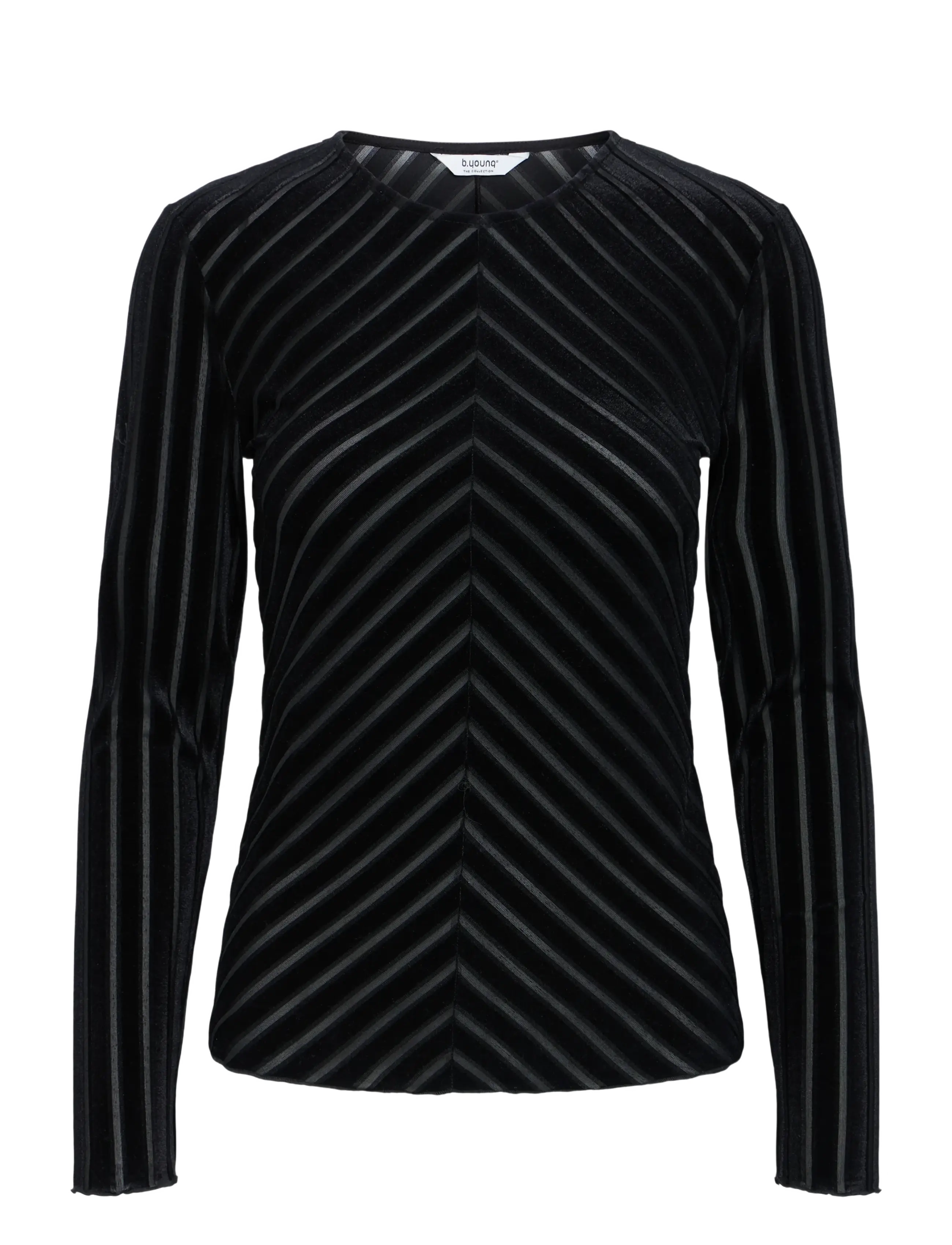 b.young BYSHIRLEY STRIPE TOP - T-särgid ja topid - METEORITE / black