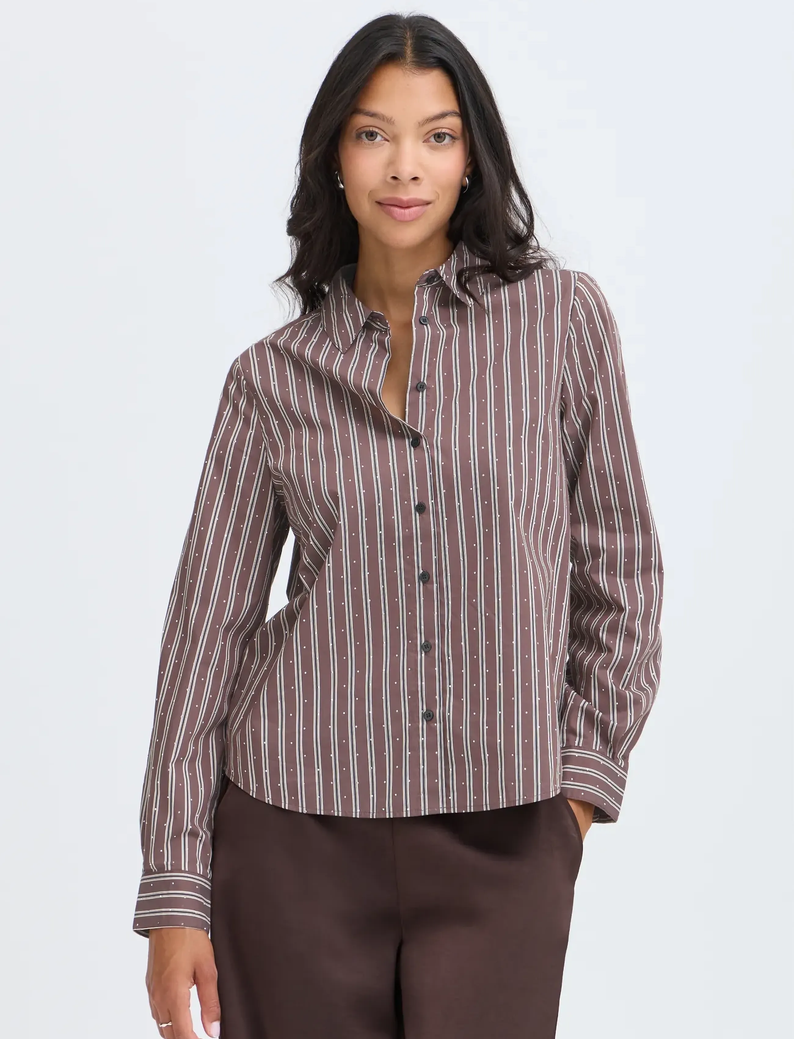 b.young BYFIXI SHIRT - Pluusid ja särgid - JAVA STRIPE / brown