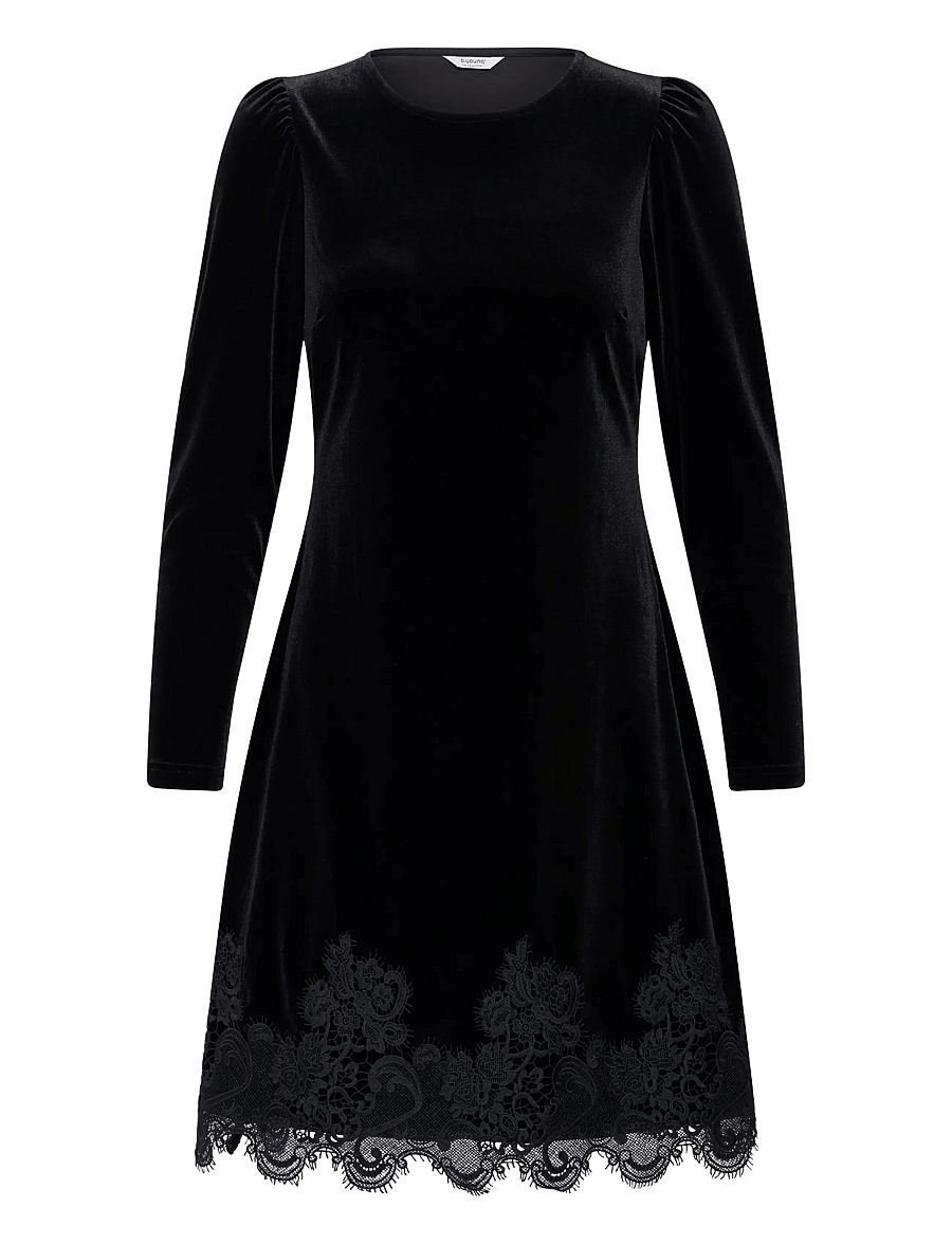 b.young - BYPERLINA LACE HEM DRESS - kurze kleider - meteorite - 1