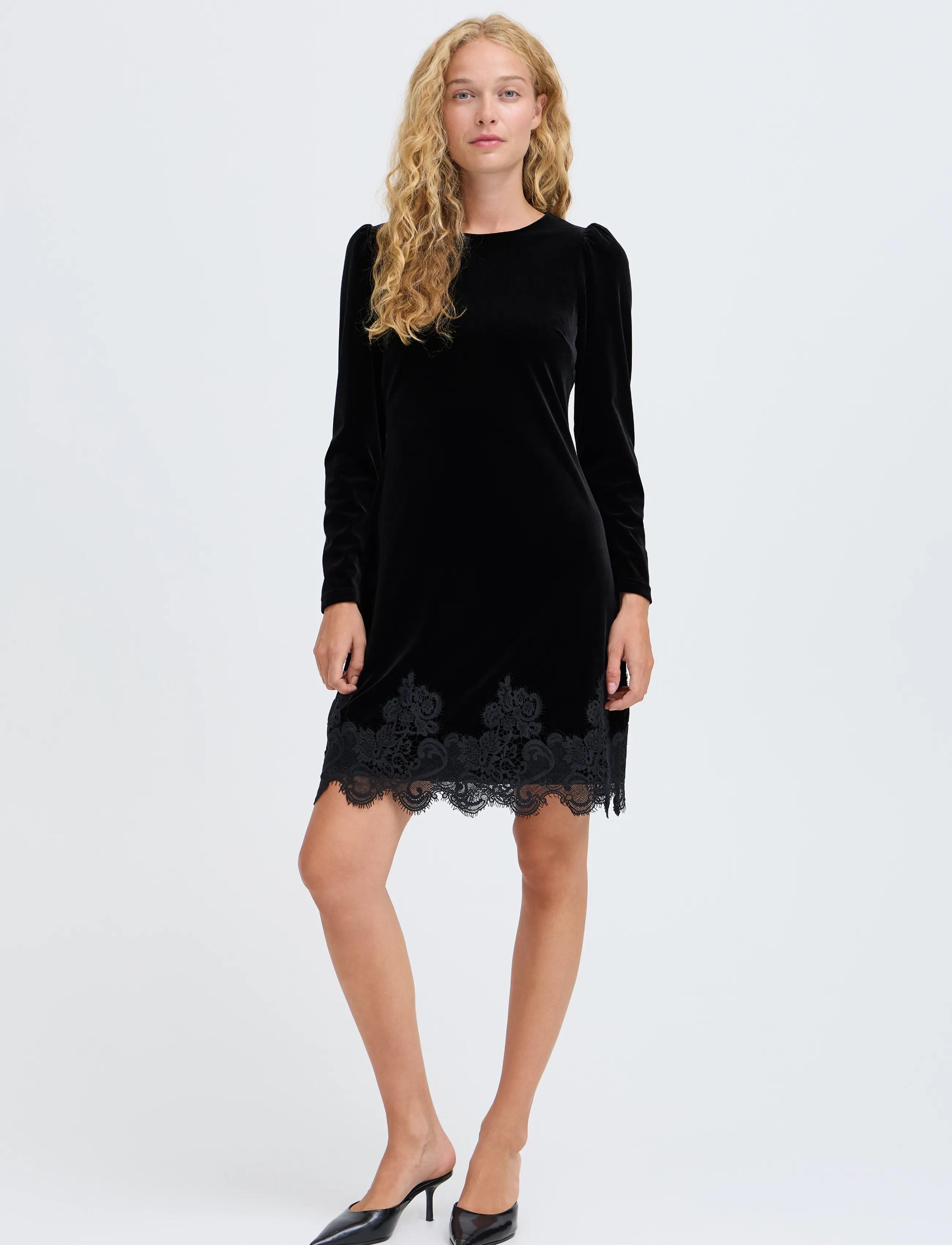 b.young - BYPERLINA LACE HEM DRESS - kurze kleider - meteorite - 5