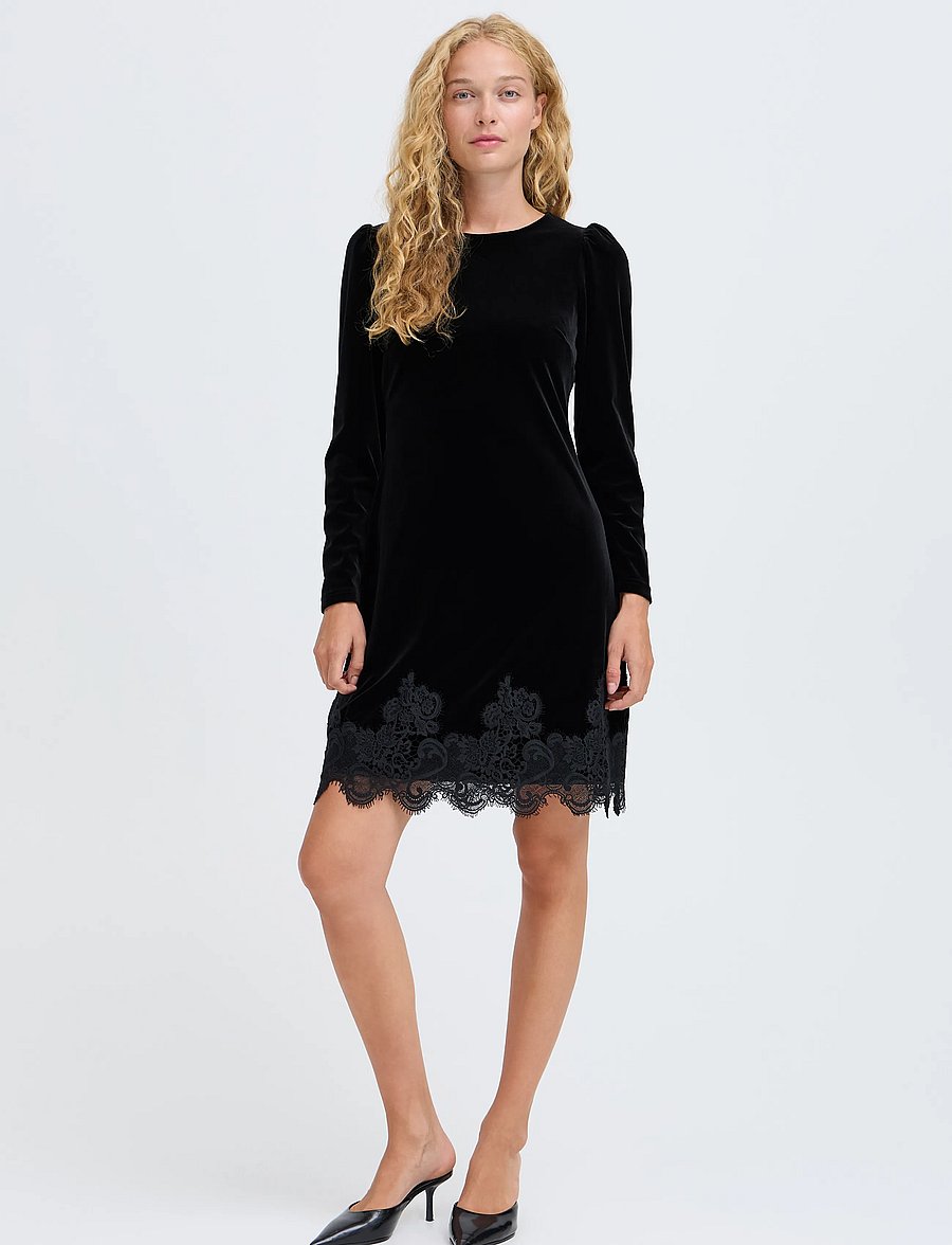 b.young - BYPERLINA LACE HEM DRESS - kurze kleider - meteorite - 5