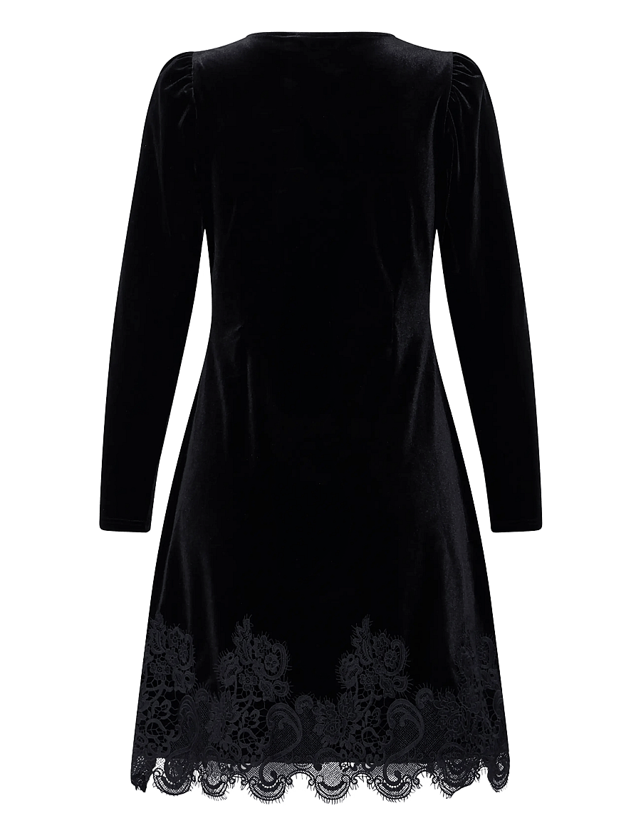 b.young - BYPERLINA LACE HEM DRESS - kurze kleider - meteorite - 2