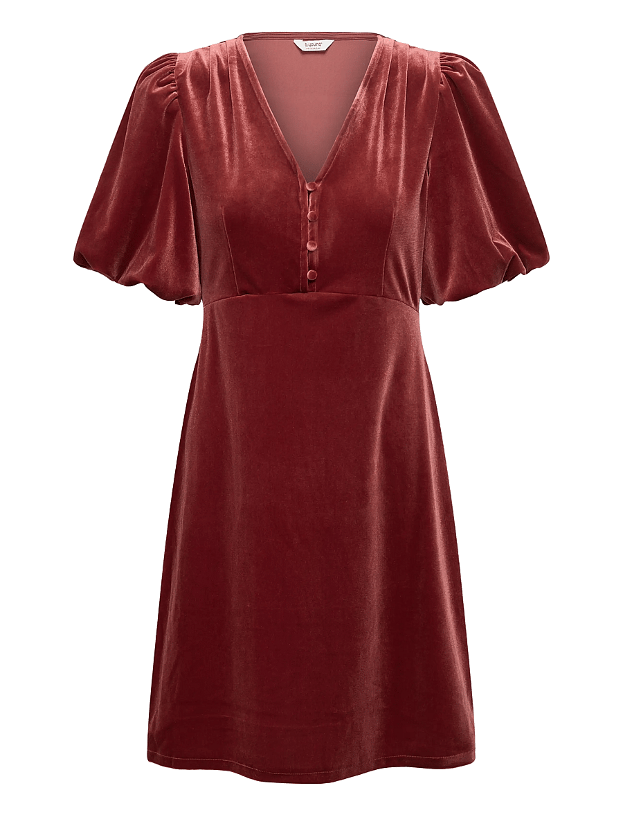 b.young - BYPERLINA BALLOON SLEEVE DRESS - skjortklänningar - sun-dried tomato - 1