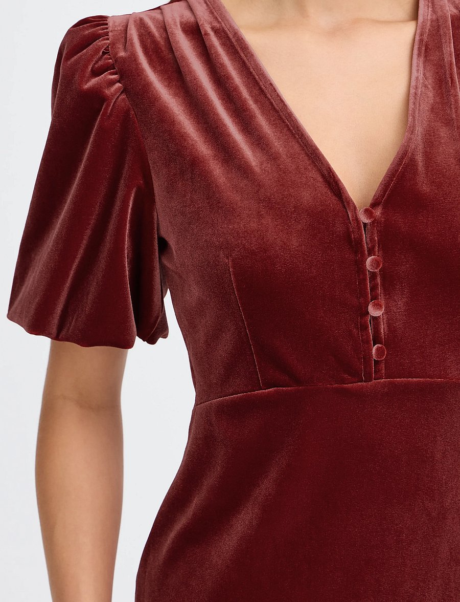 b.young - BYPERLINA BALLOON SLEEVE DRESS - skjortklänningar - sun-dried tomato - 3