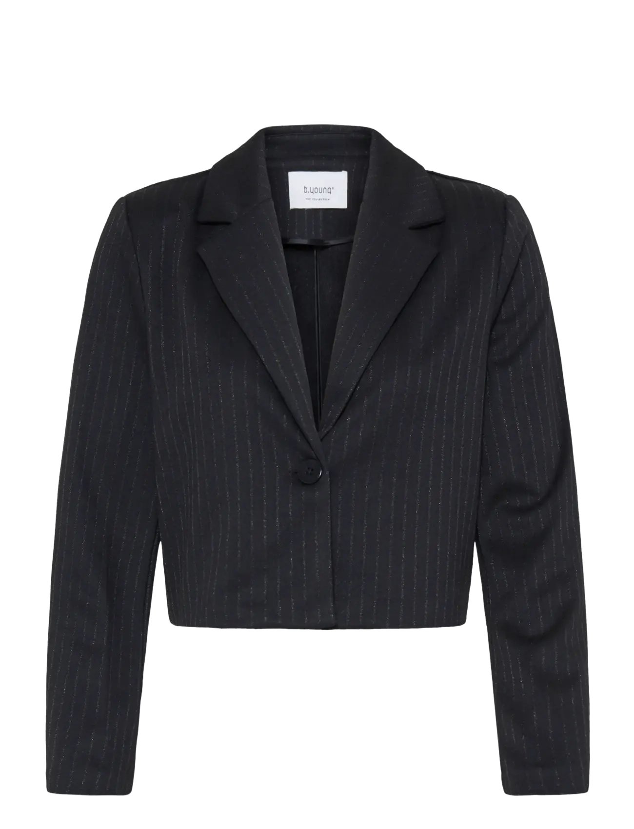 b.young BYROLUX SHORT BLAZER - Pintsakud - METEORITE PINSTRIPE / black