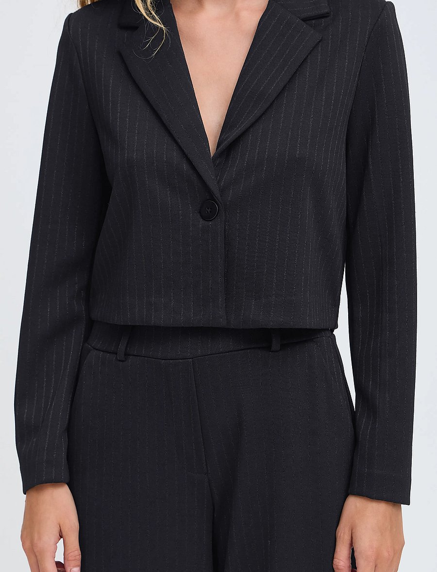 b.young - BYROLUX SHORT BLAZER - meteorite pinstripe - 0