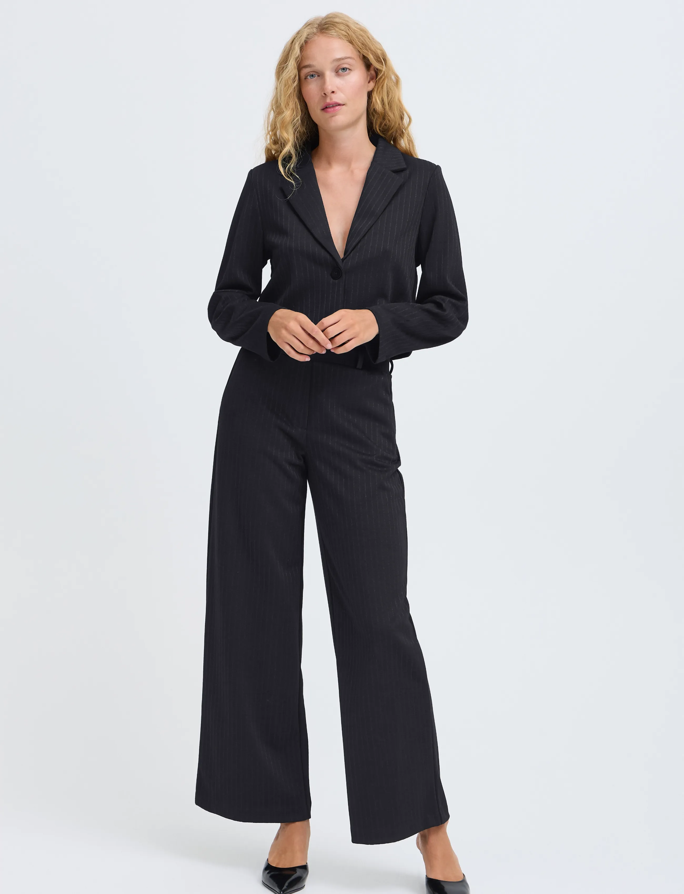 b.young - BYROLUX SHORT BLAZER - meteorite pinstripe - 3