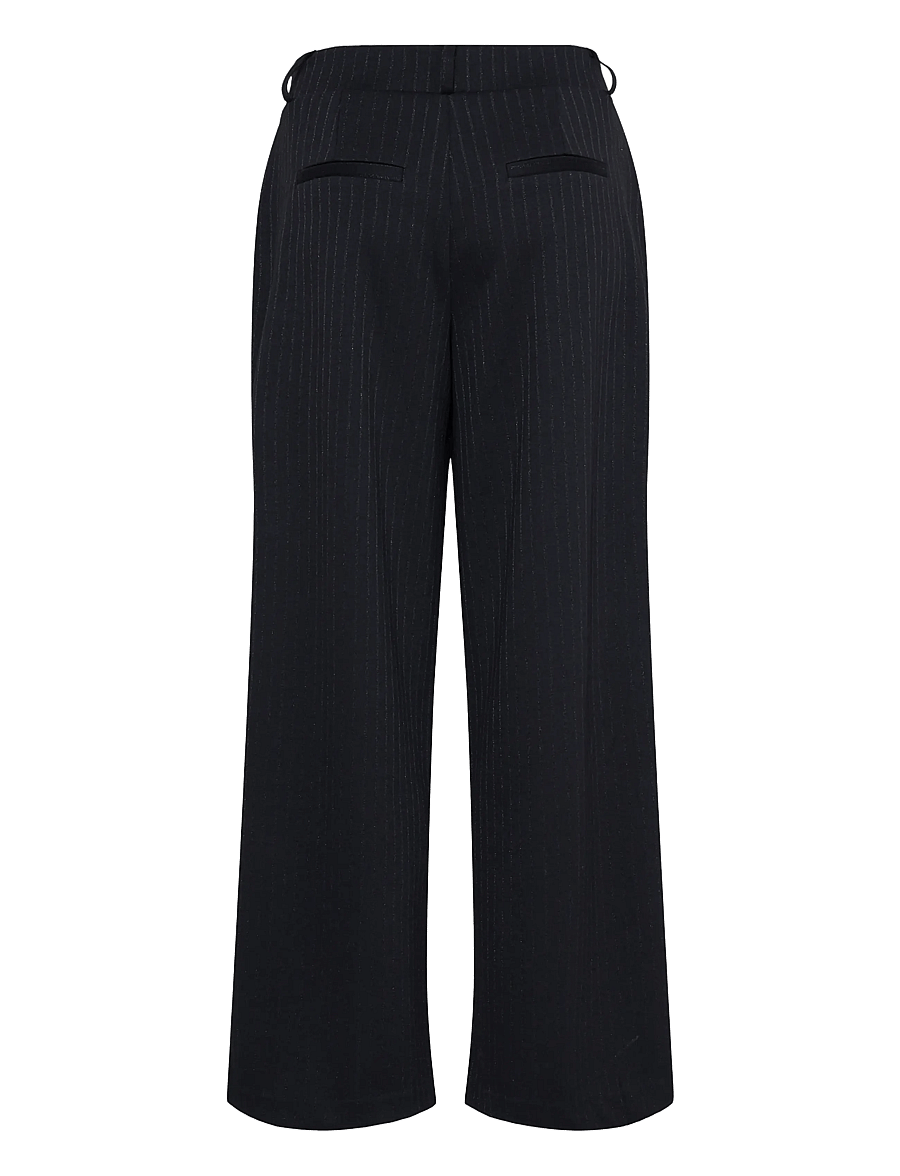 b.young - BYROLUX WIDE PANTS - meteorite pinstripe - 2