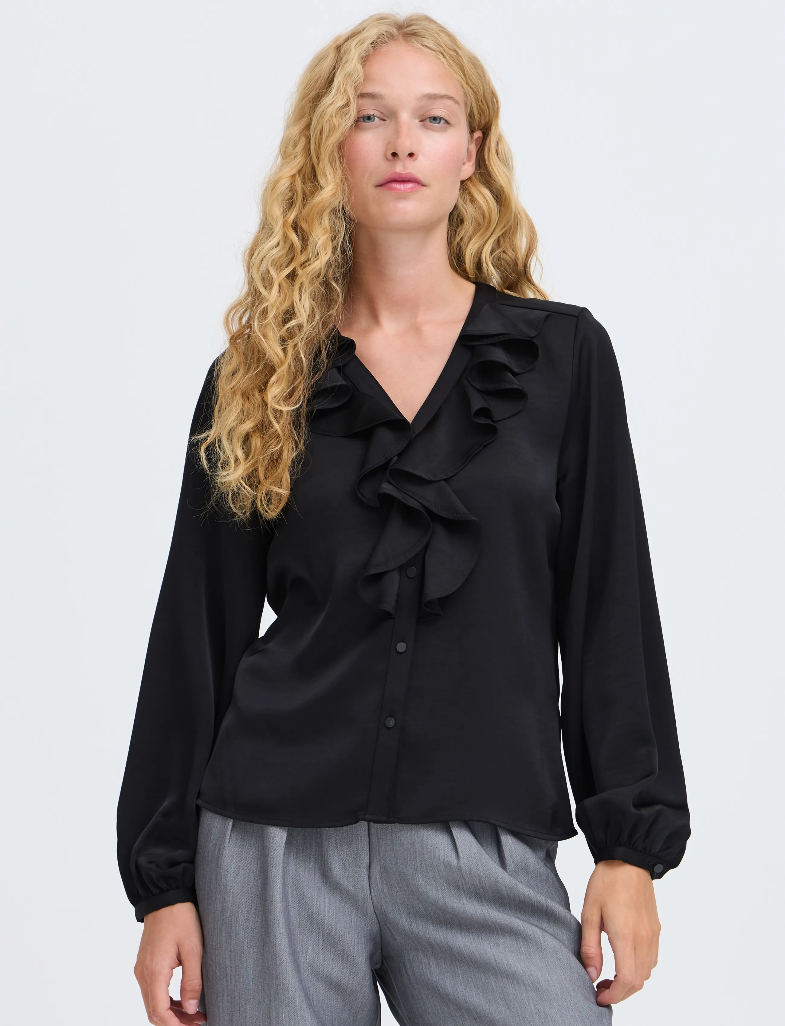 b.young - BYISA FLOUNCE SHIRT - meteorite - 3