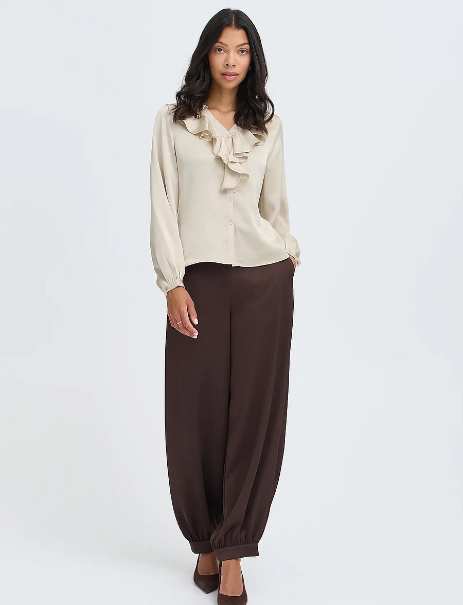 b.young - BYISA FLOUNCE SHIRT - langærmede skjorter - oatmeal - 3