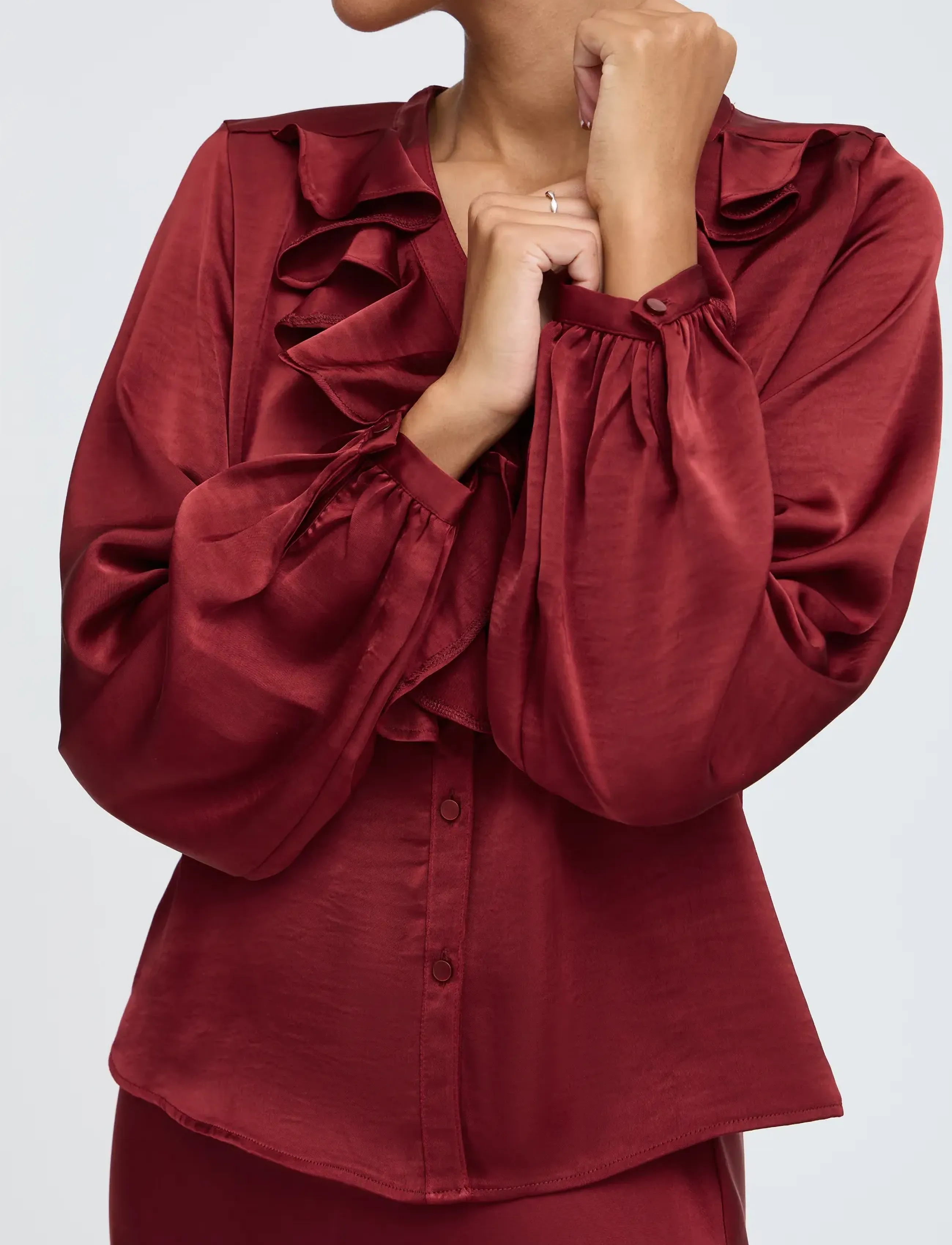 b.young - BYISA FLOUNCE SHIRT - pikkade varrukatega särgid - sun-dried tomato - 3