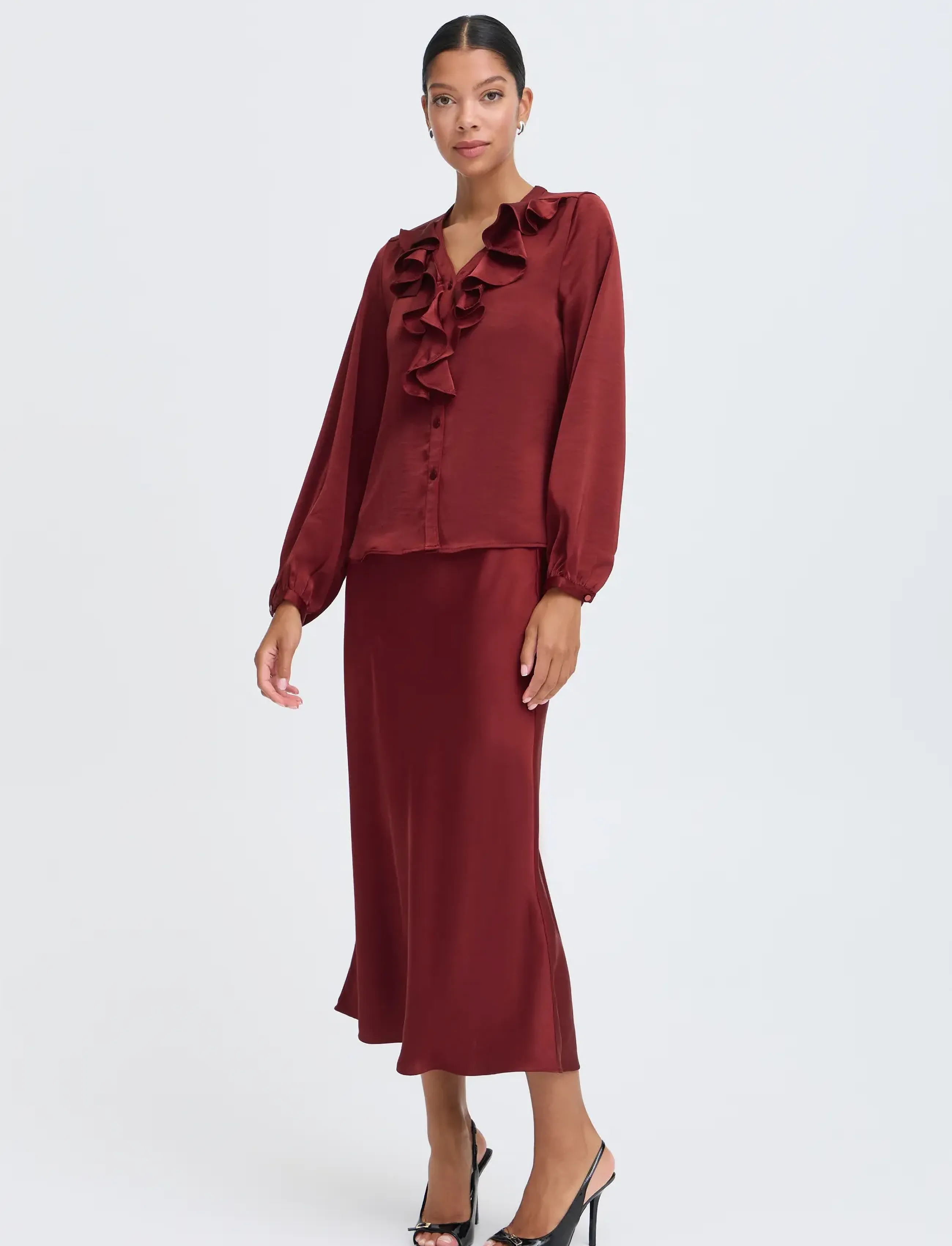 b.young - BYISA FLOUNCE SHIRT - pikkade varrukatega särgid - sun-dried tomato - 4
