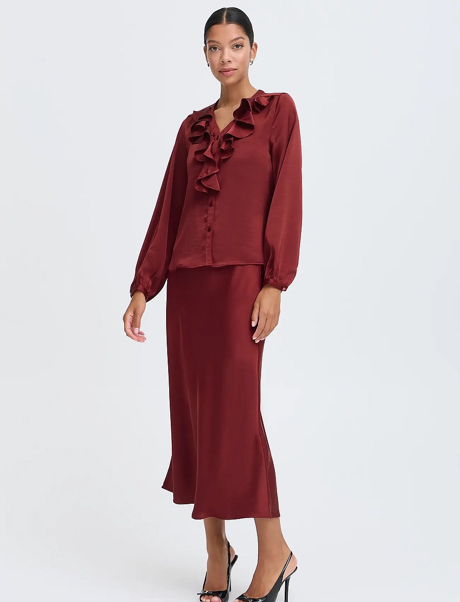 b.young - BYISA FLOUNCE SHIRT - pikkade varrukatega särgid - sun-dried tomato - 4