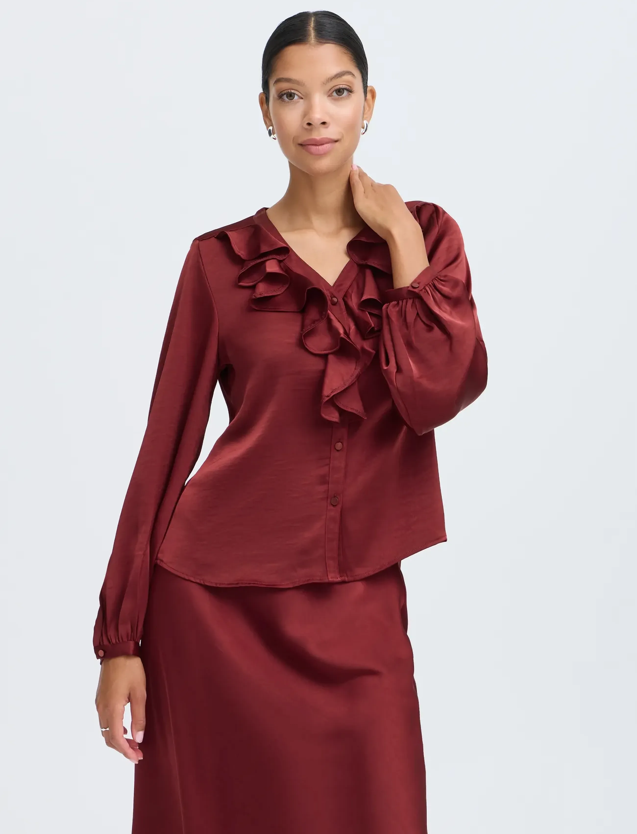 b.young - BYISA FLOUNCE SHIRT - pikkade varrukatega särgid - sun-dried tomato - 5