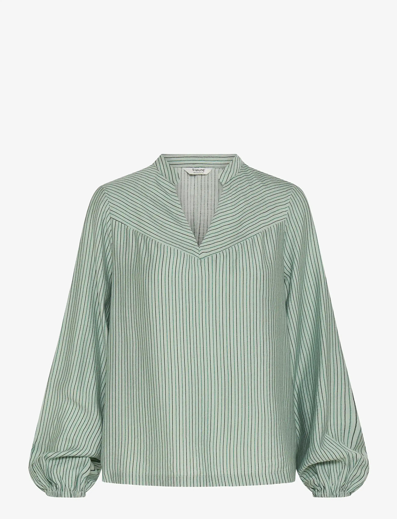 b.young - BMMFIE LS BLOUSE - langærmede bluser - aqua gray mix - 1