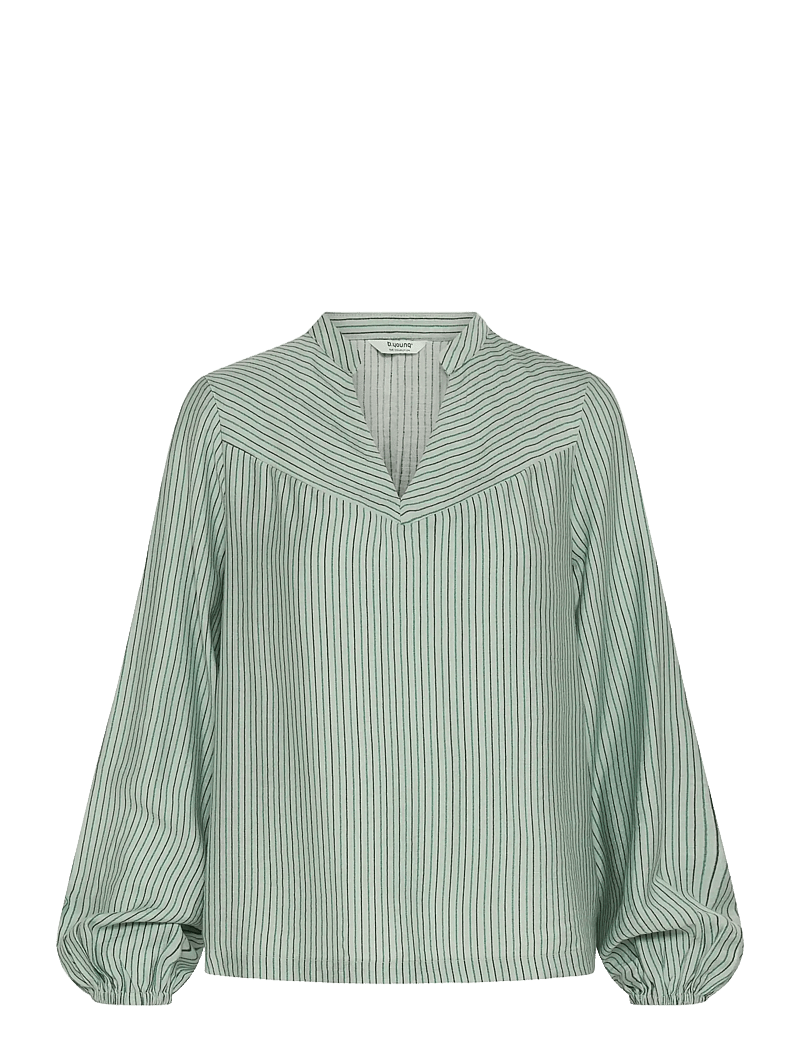 b.young - BMMFIE LS BLOUSE - langærmede bluser - aqua gray mix - 1
