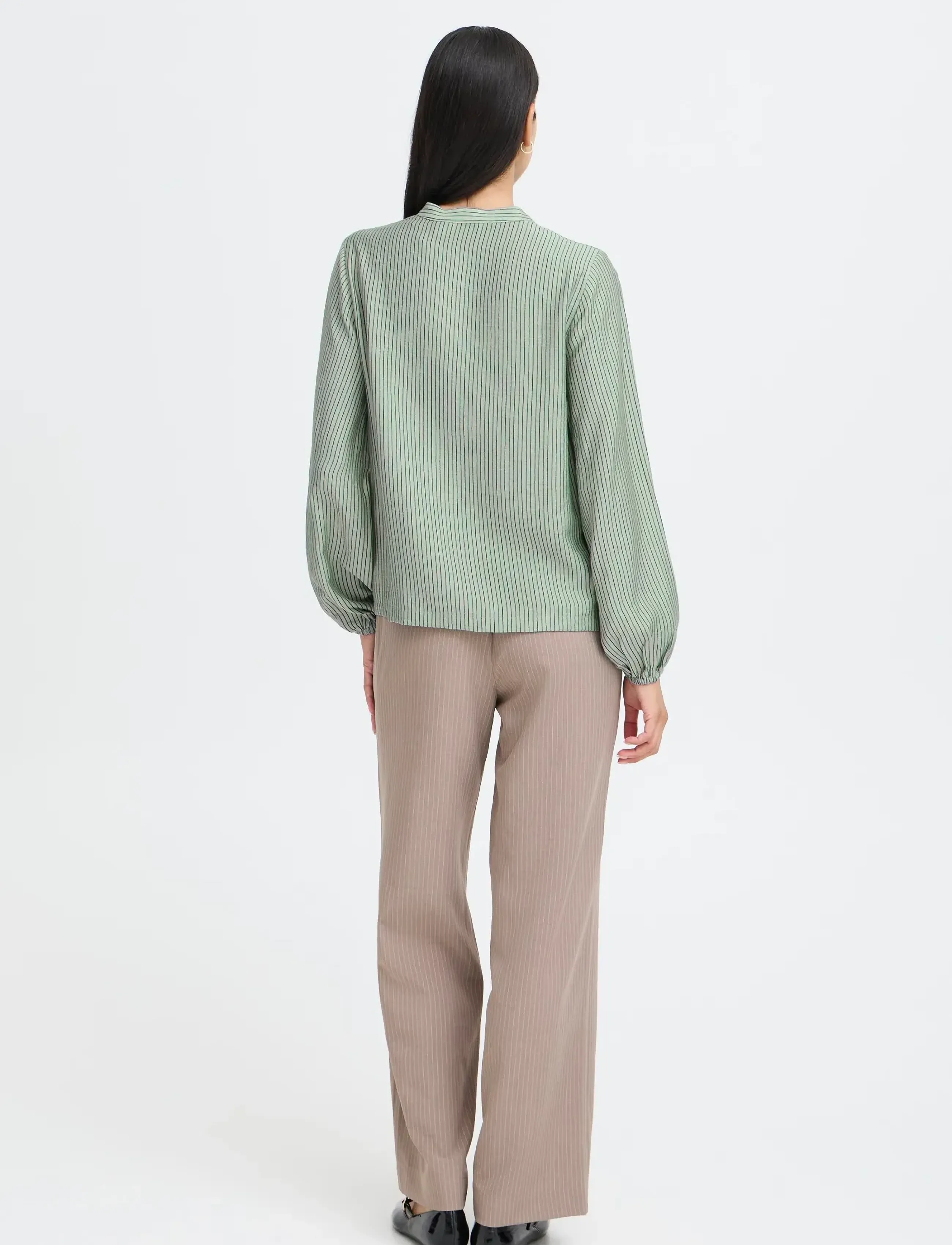 b.young Bmmfie Ls Blouse, 36, Green, Bluser > Langærmede, Dame