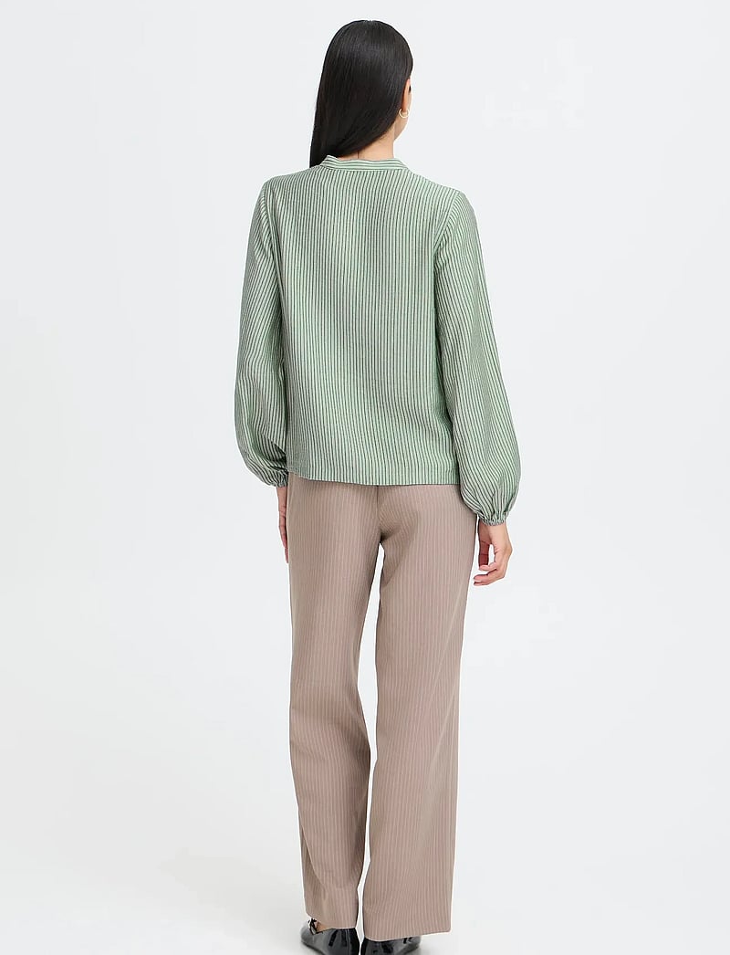 b.young - BMMFIE LS BLOUSE - langærmede bluser - aqua gray mix - 0