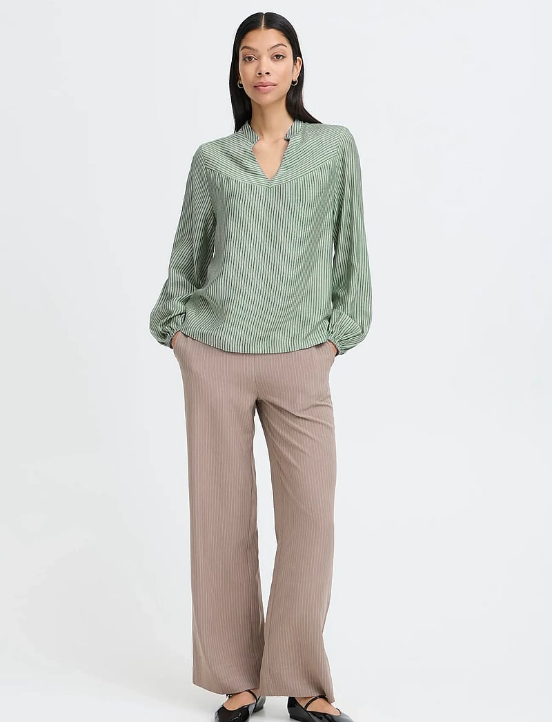b.young - BMMFIE LS BLOUSE - langærmede bluser - aqua gray mix - 5