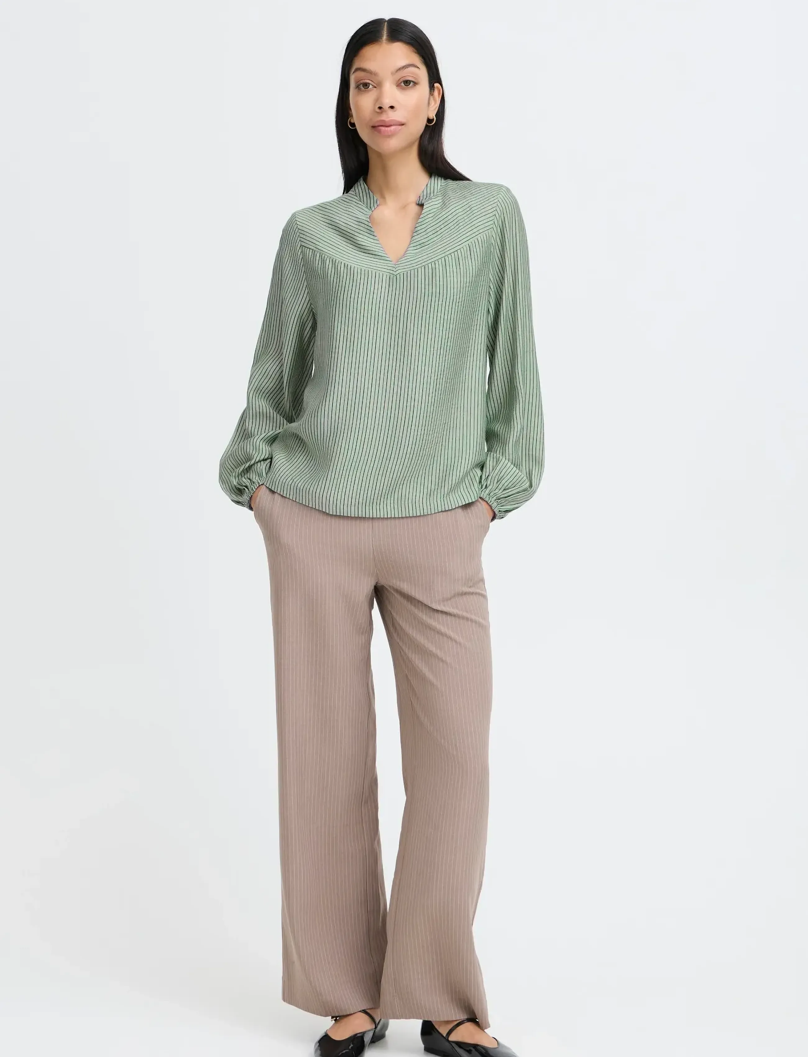 b.young - BMMFIE LS BLOUSE - langärmlige blusen - aqua gray mix - 5