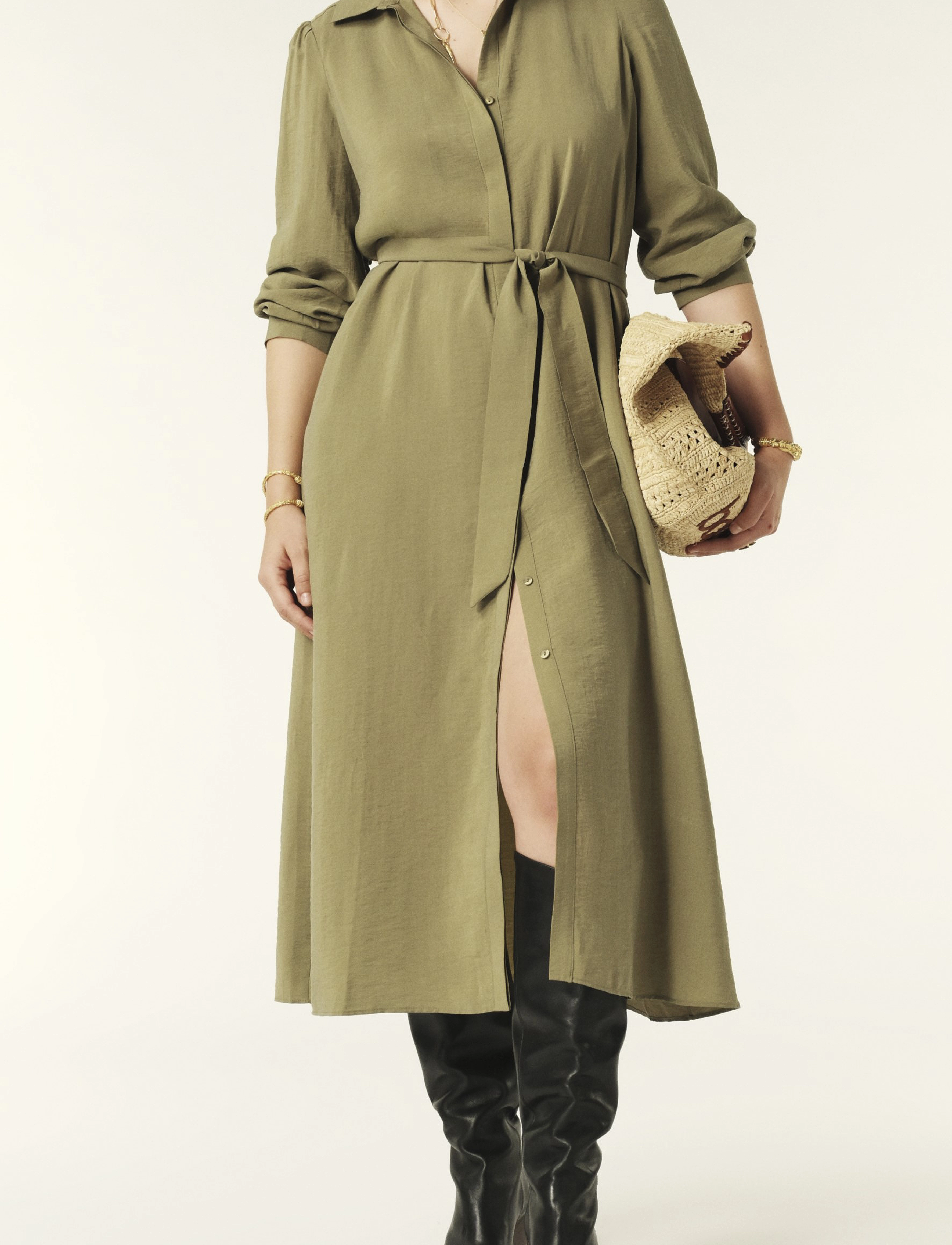 ba&sh DRESS LARA - Kjoler - KAKI / khaki/green