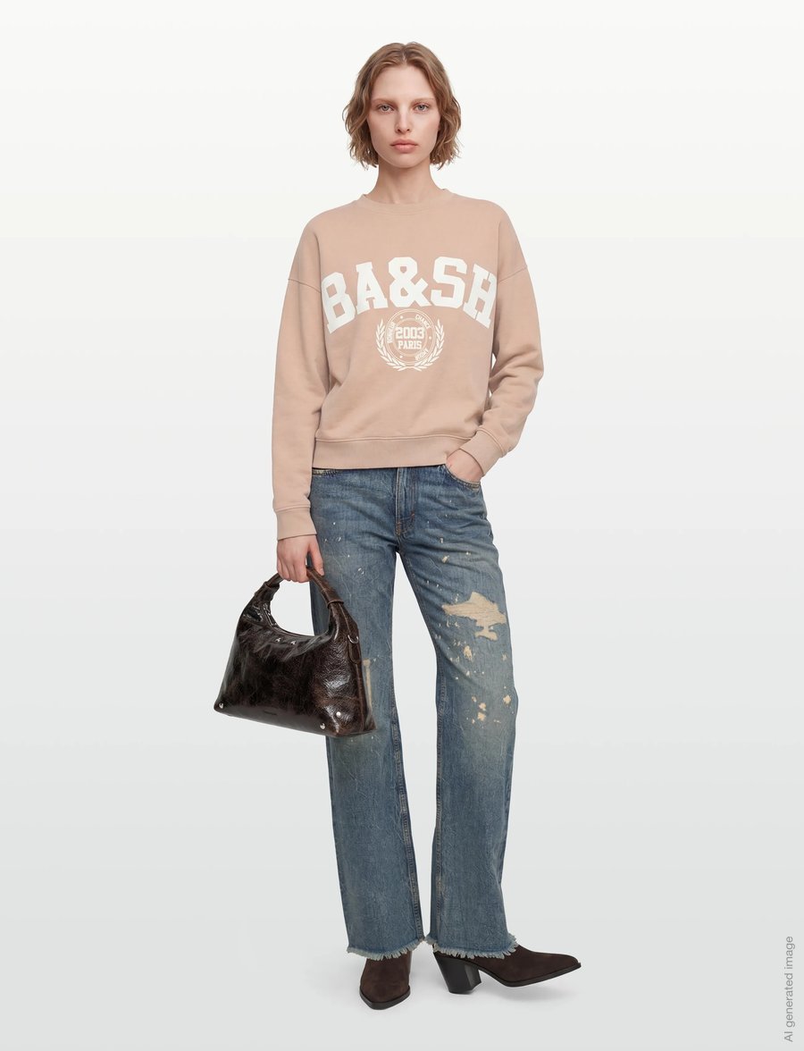 ba&sh - SWEATSHIRT BENJAMIN - sweatshirts & hættetrøjer - poudre - 0