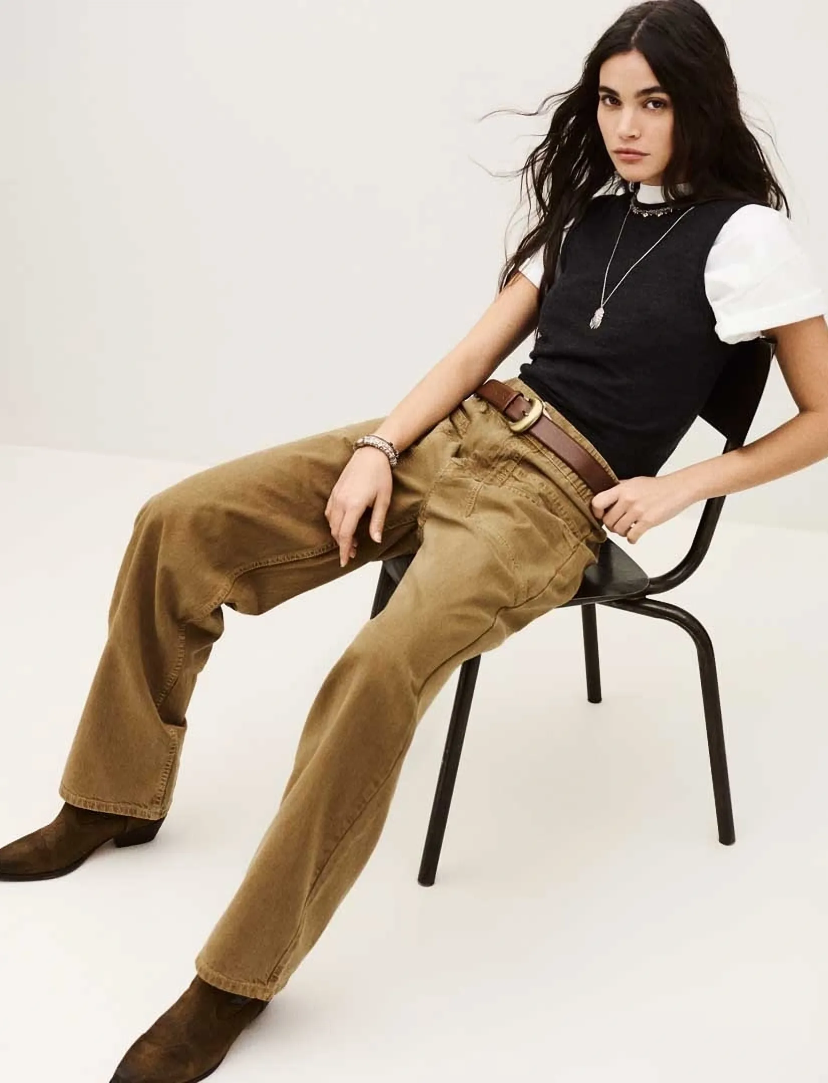 ba&sh Pantalon Fima, 36, Trousers, Braun - Cargo Pants, Frauen