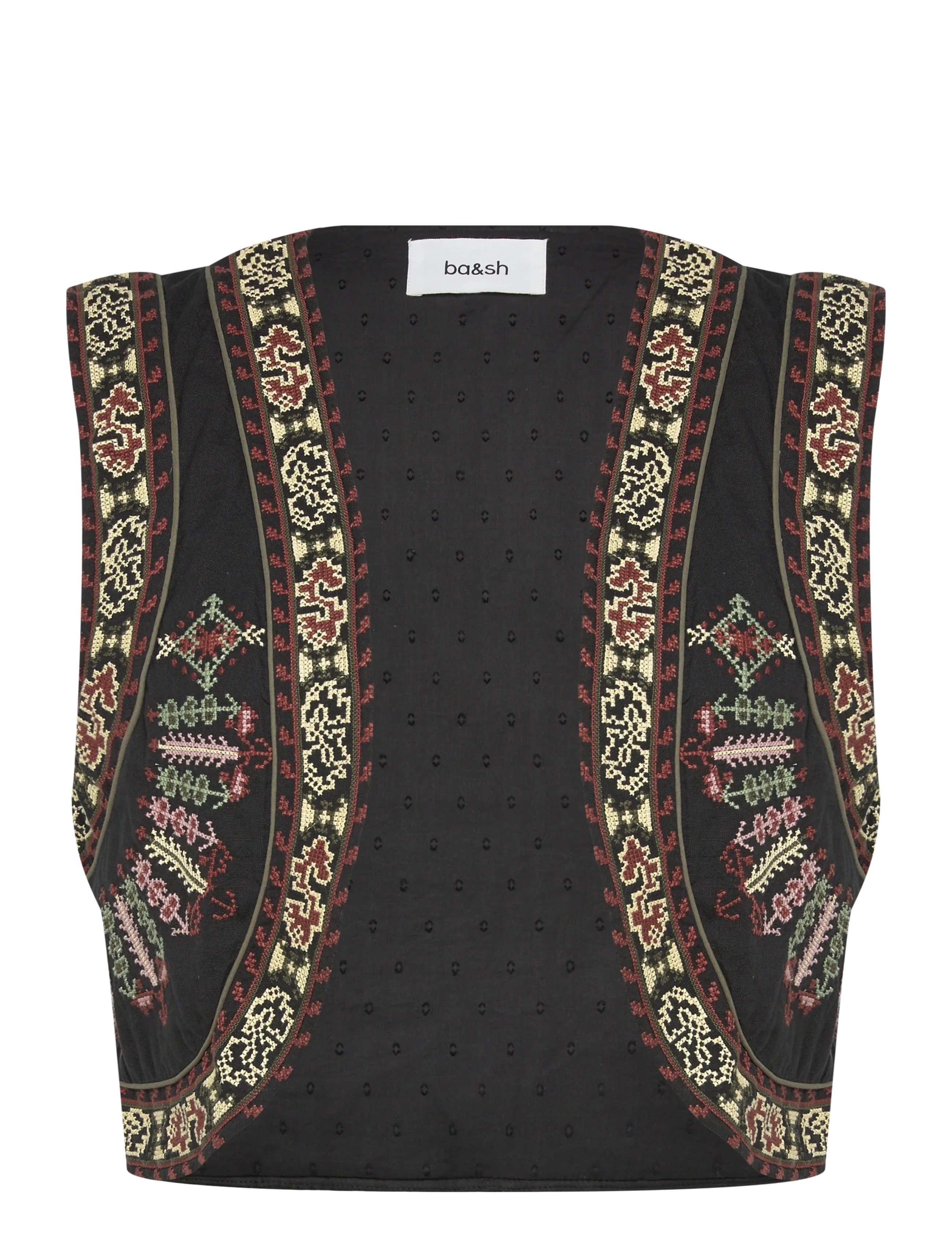 ba&sh GILET FOSCA - Tøj - CARBONE / black