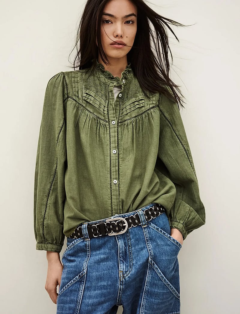 ba&sh - CHEMISE GILDA - long sleeved blouses - khaki - 3
