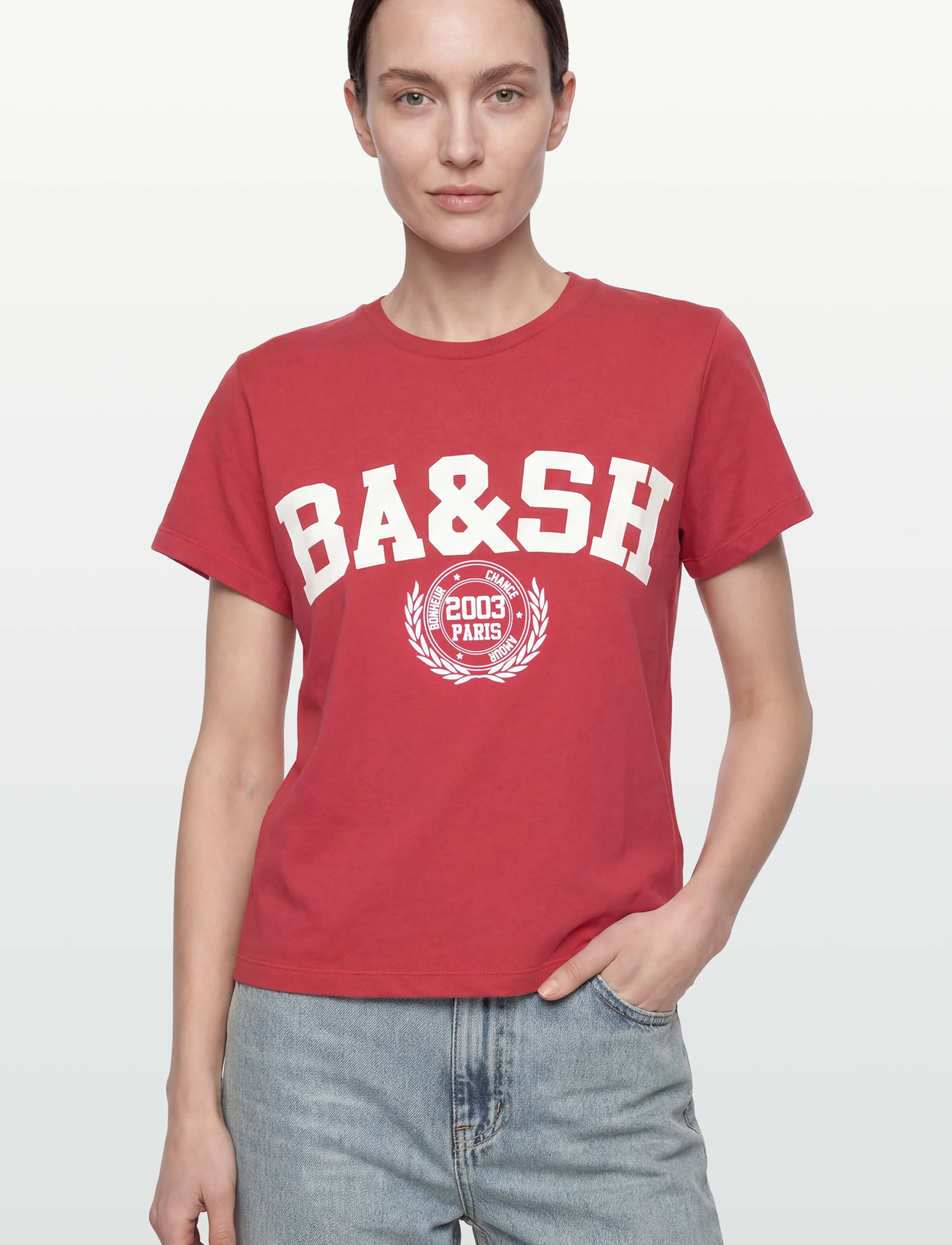 ba&sh - T-SHIRT IONI - t-shirts & tops - rouge - 3