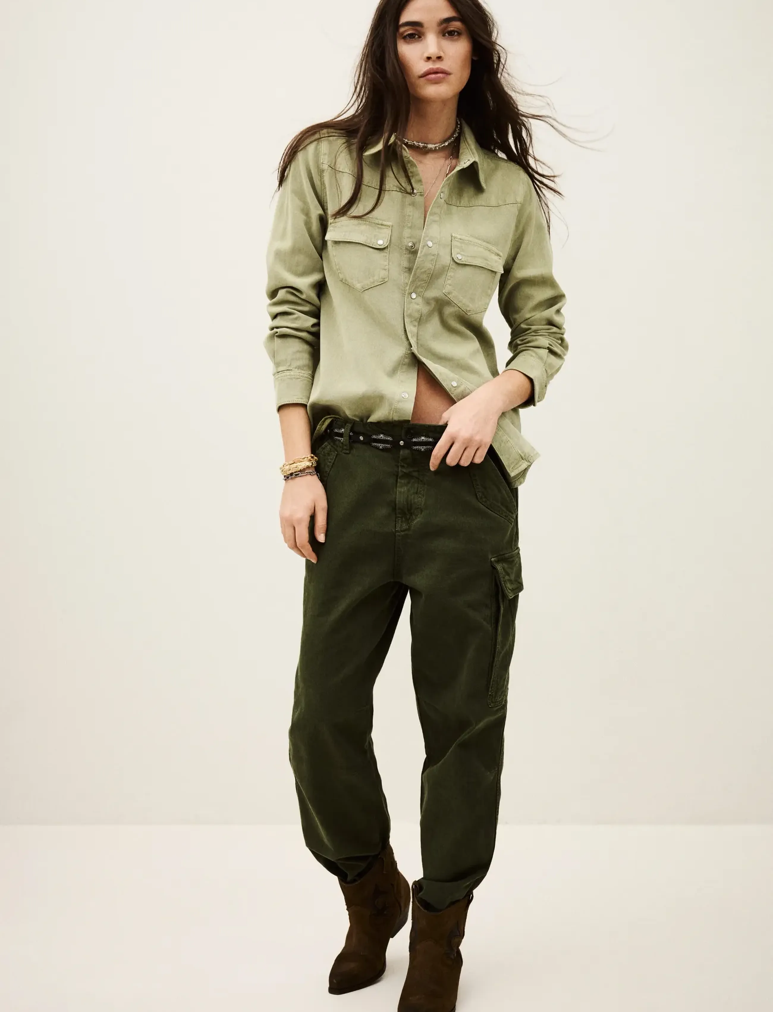 ba&sh CHEMISE JADA - Shirts - KAKI / khaki/green
