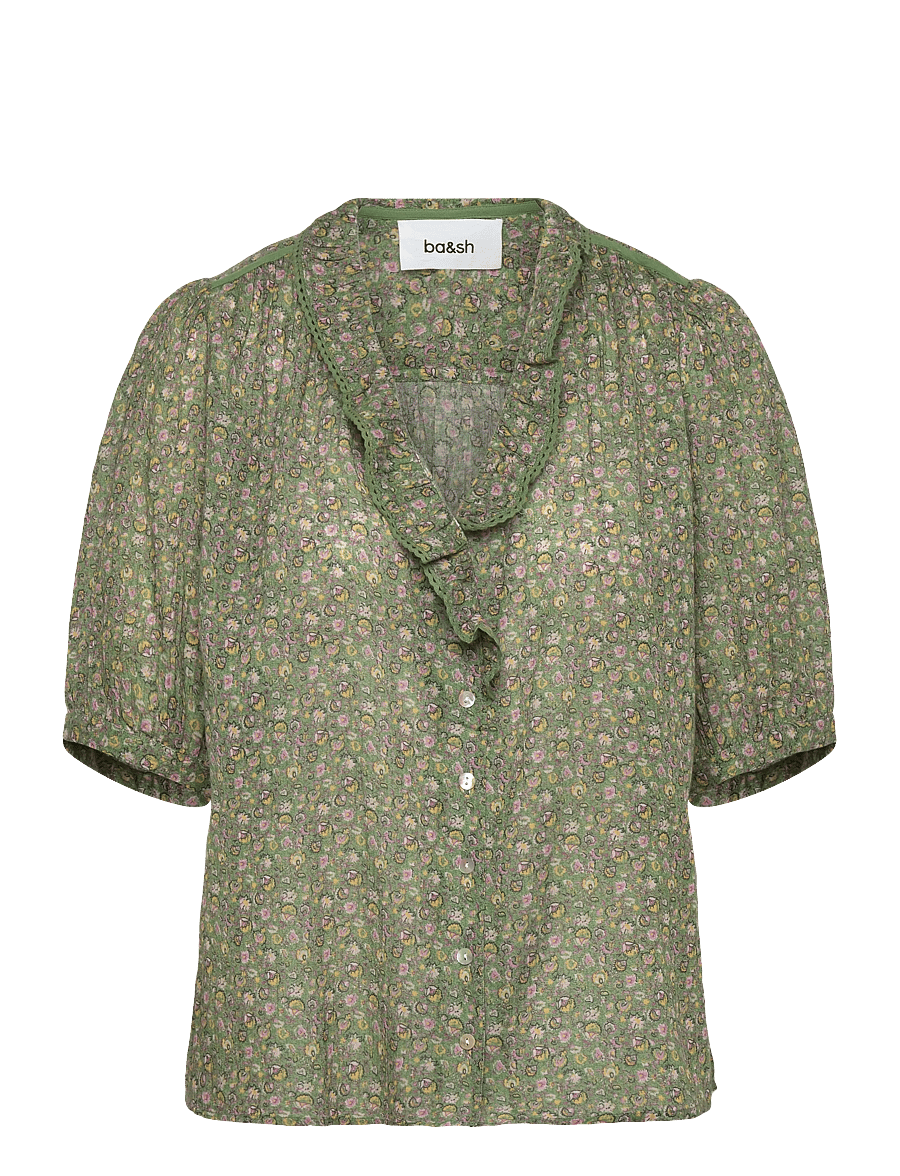 ba&sh - CHEMISE PHYSALYS - blouses à manches courtes - green - 0