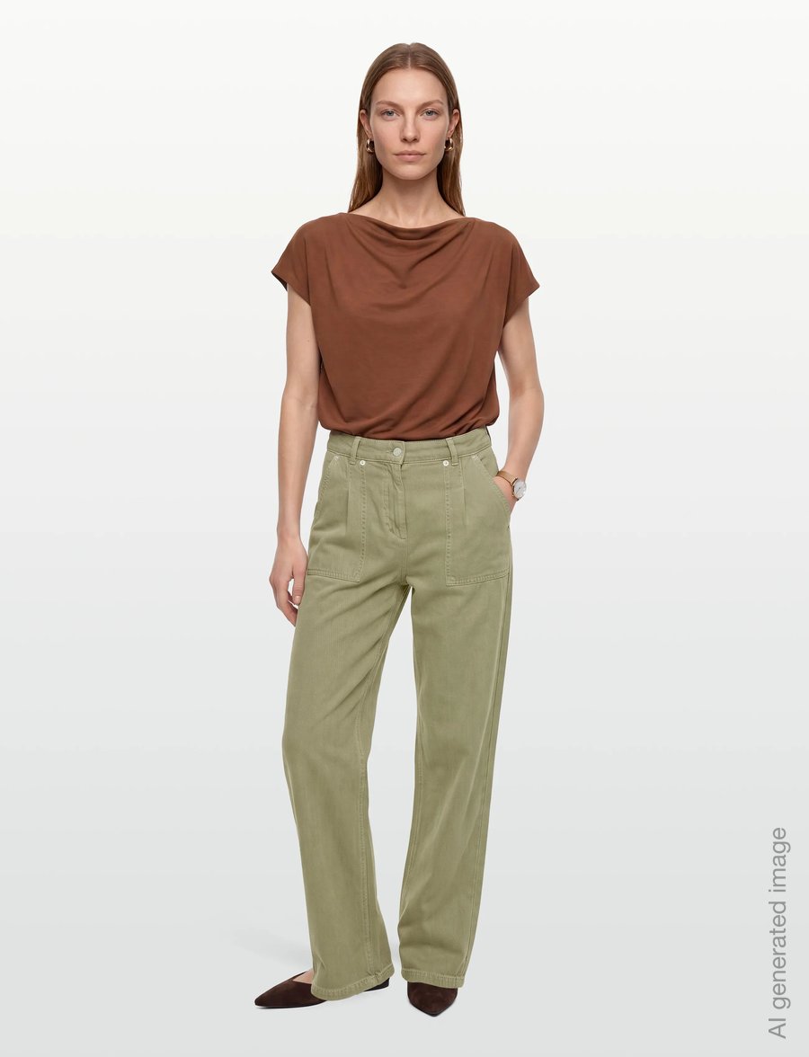 ba&sh - PANTALON RAJA - hose mit geradem bein - amande - 0