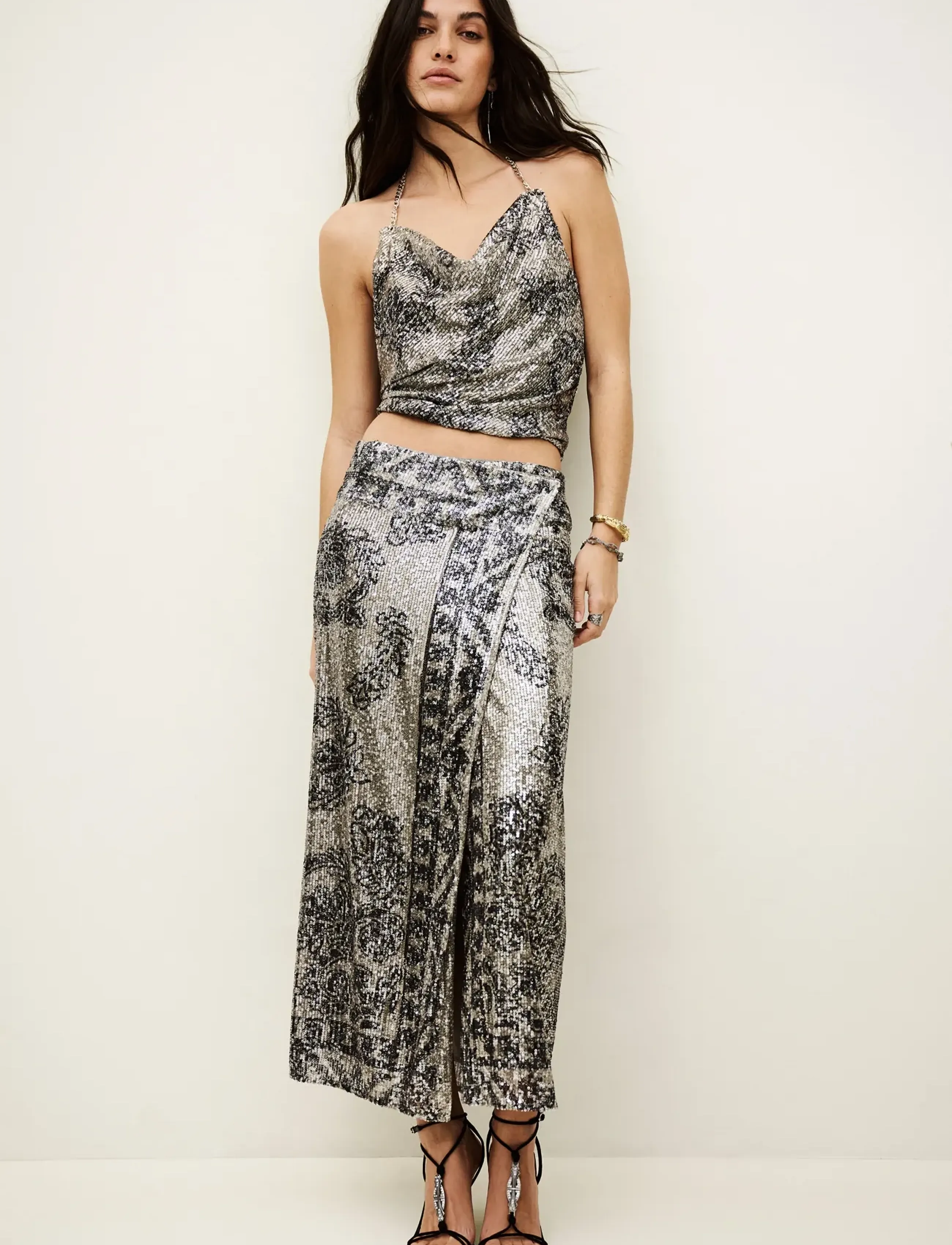 ba&sh Jupe Silvia, 42, Grey, Designere > Wrap Nederdele, Dame