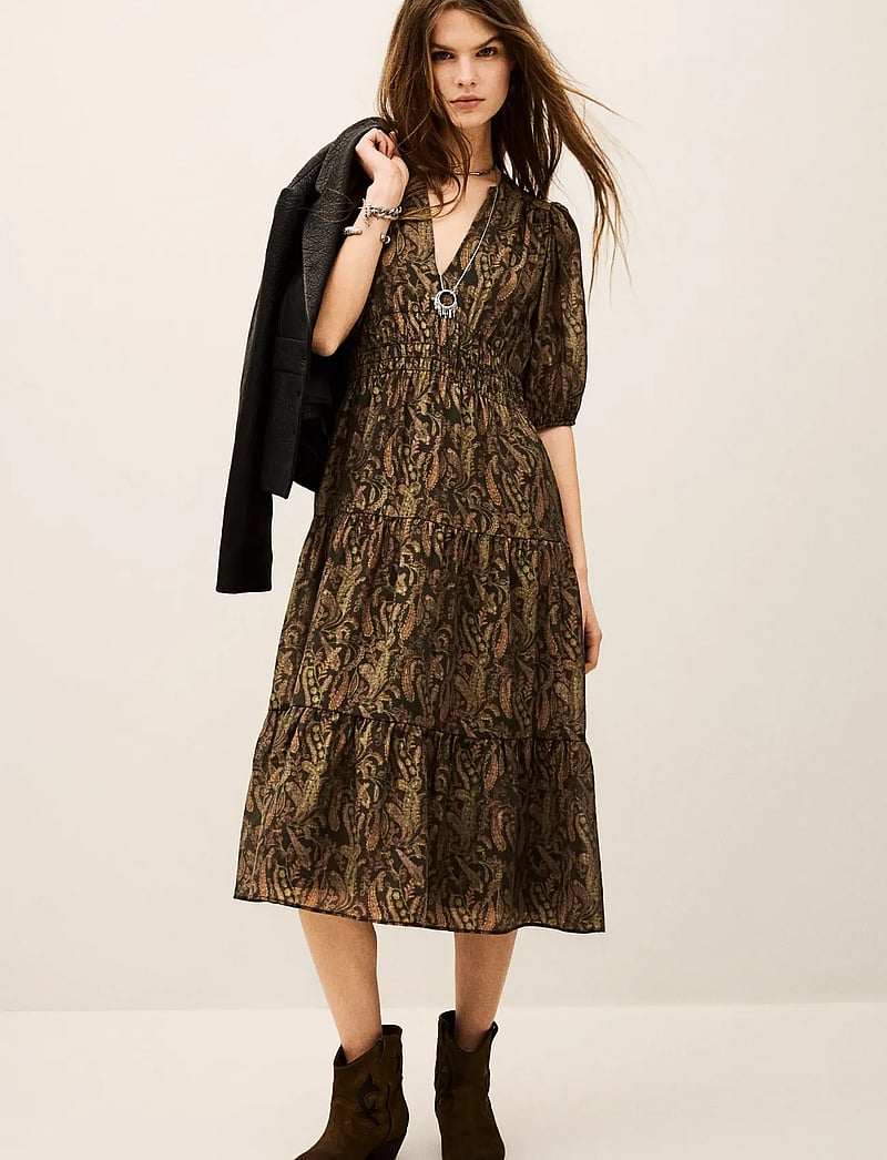 ba&sh - ROBE TANYSSA - midi-kleider - kaki - 0