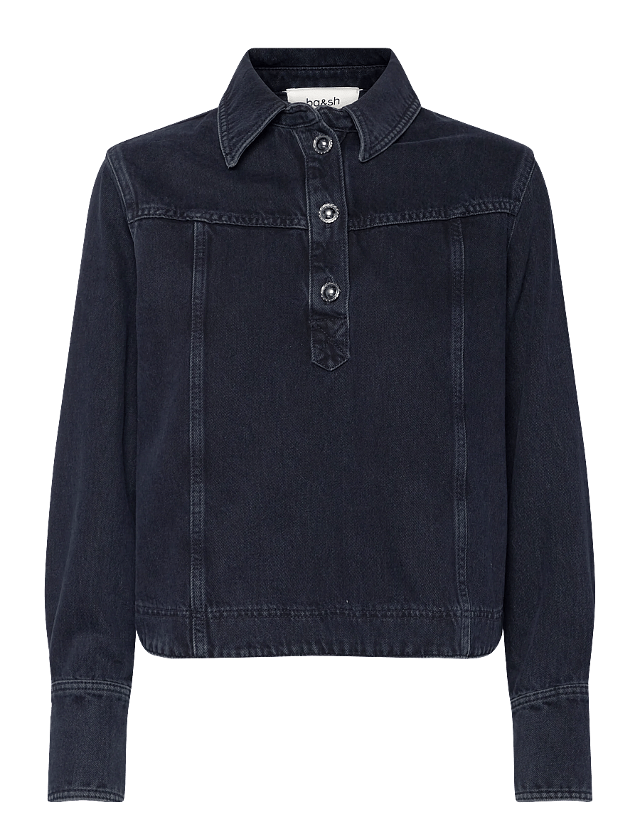 ba&sh - TOP TAVY - denim shirts - bleunuit - 1