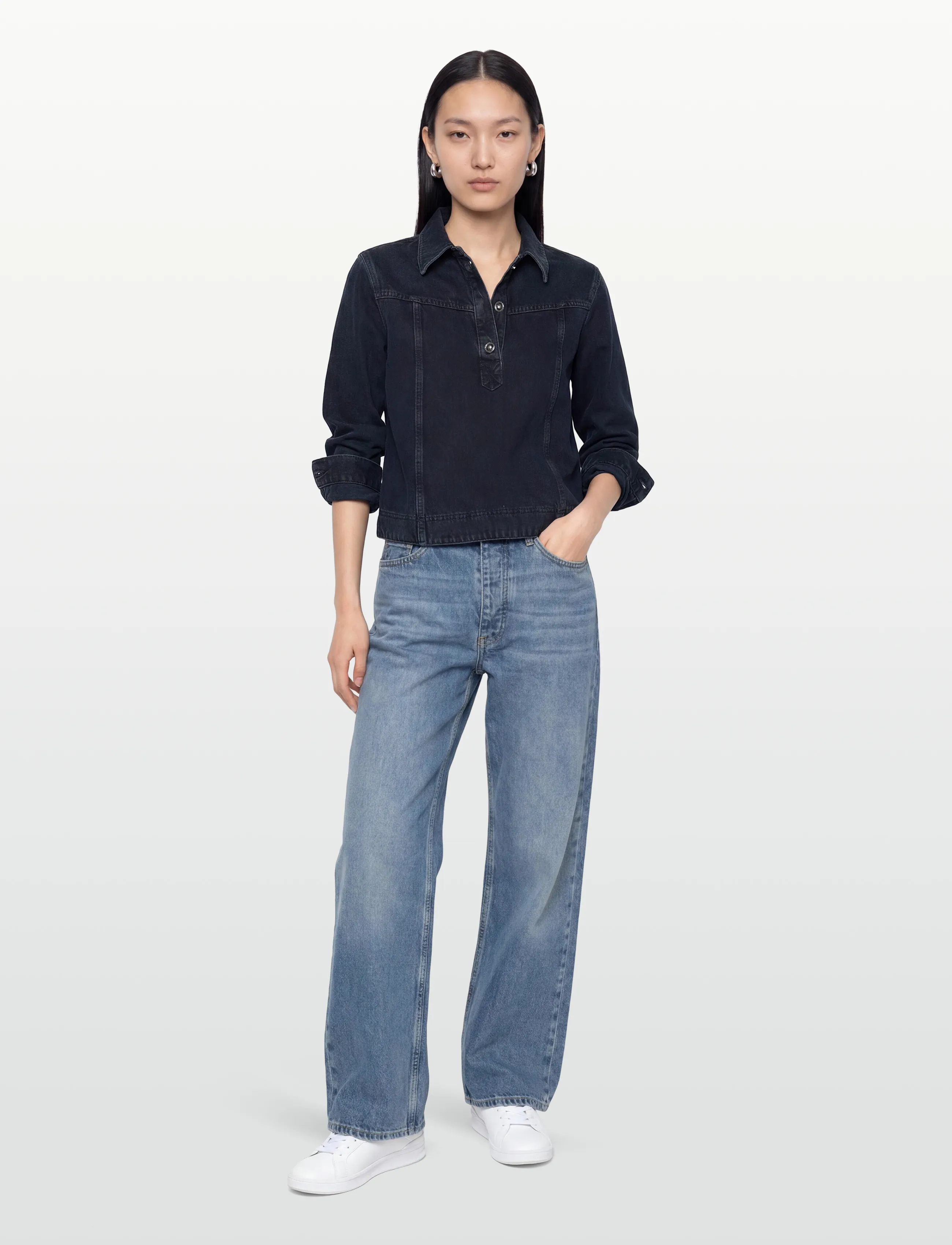 ba&sh TOP TAVY - Shirts - BLEUNUIT / navy