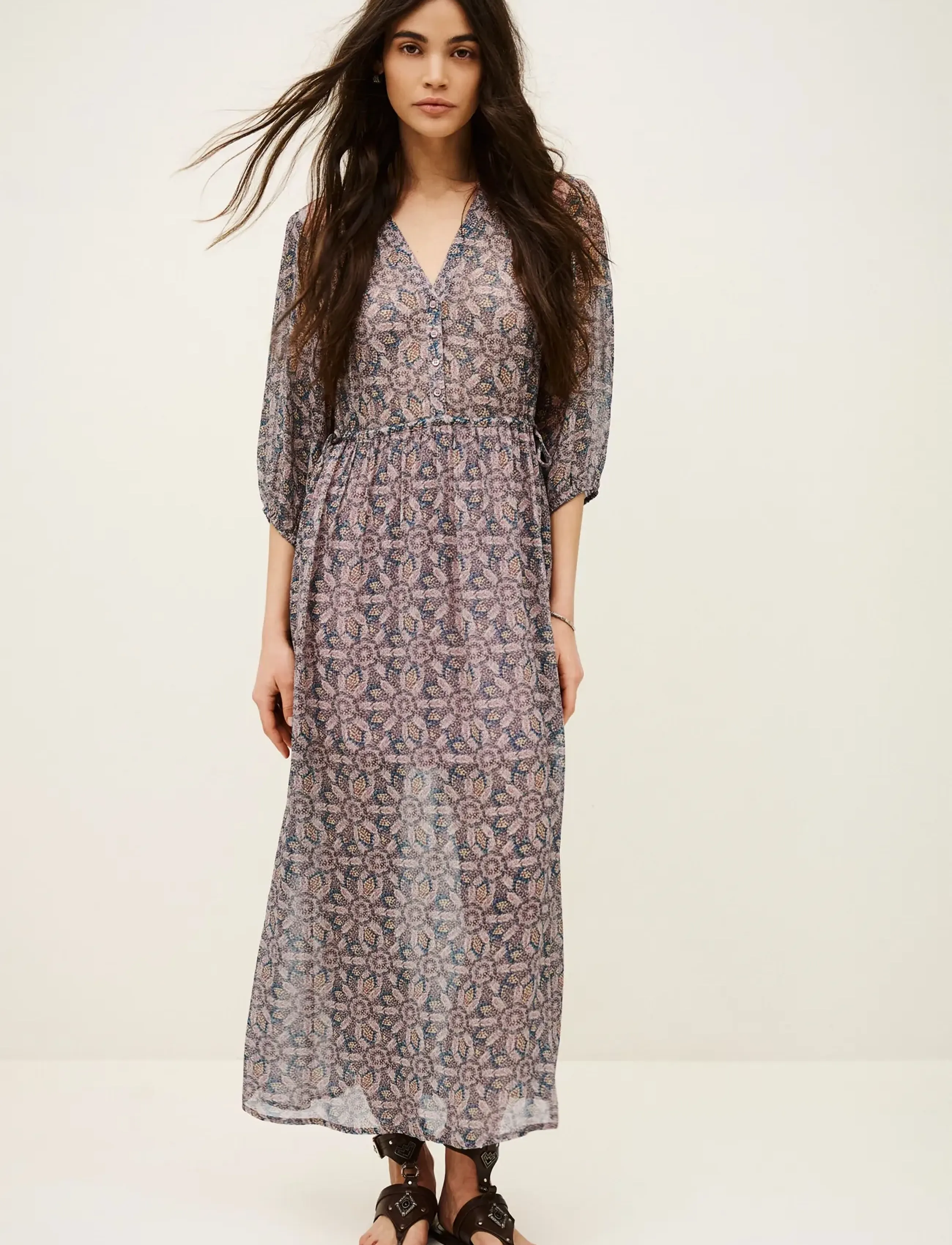 ba&sh ROBE TIZIA - Maxiklänningar - BLUE / multi
