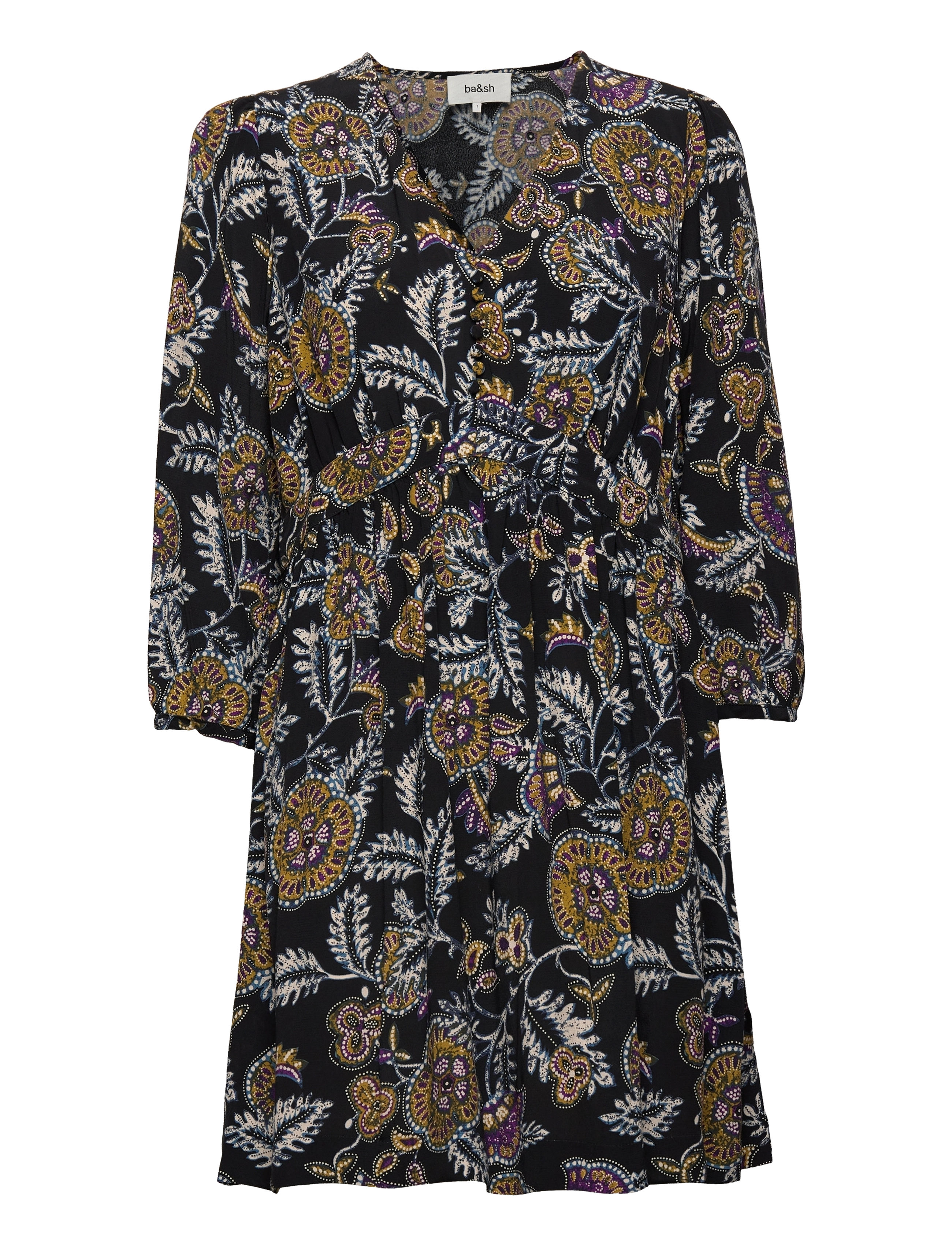 ba&sh DRESS VOLVER - Kleidung - BLACK / multi