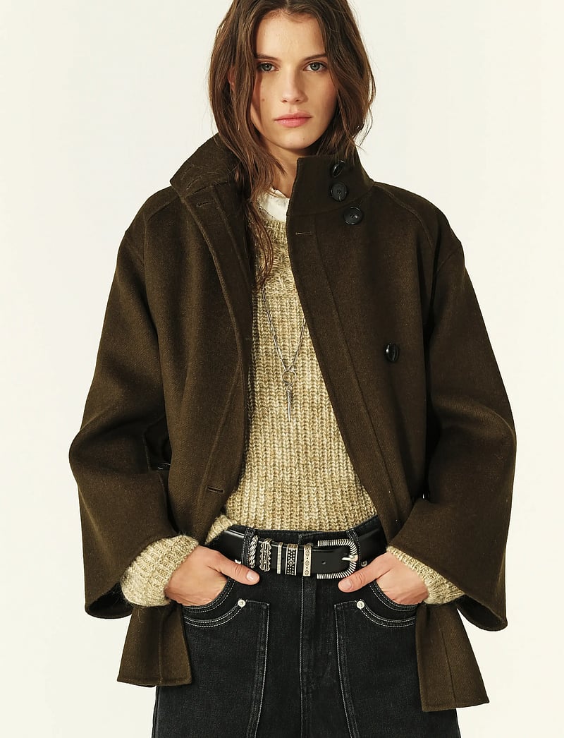 ba&sh - COAT HINI - wełniane płaszcze - kaki - 3