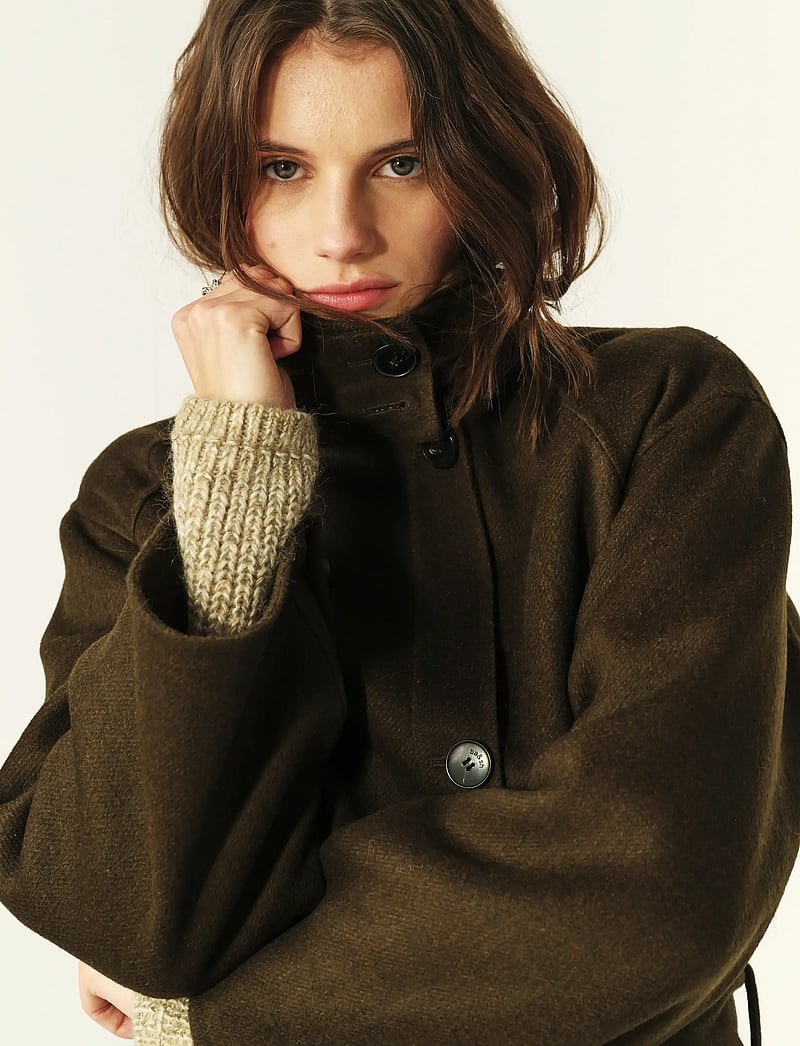 ba&sh - COAT HINI - wełniane płaszcze - kaki - 4