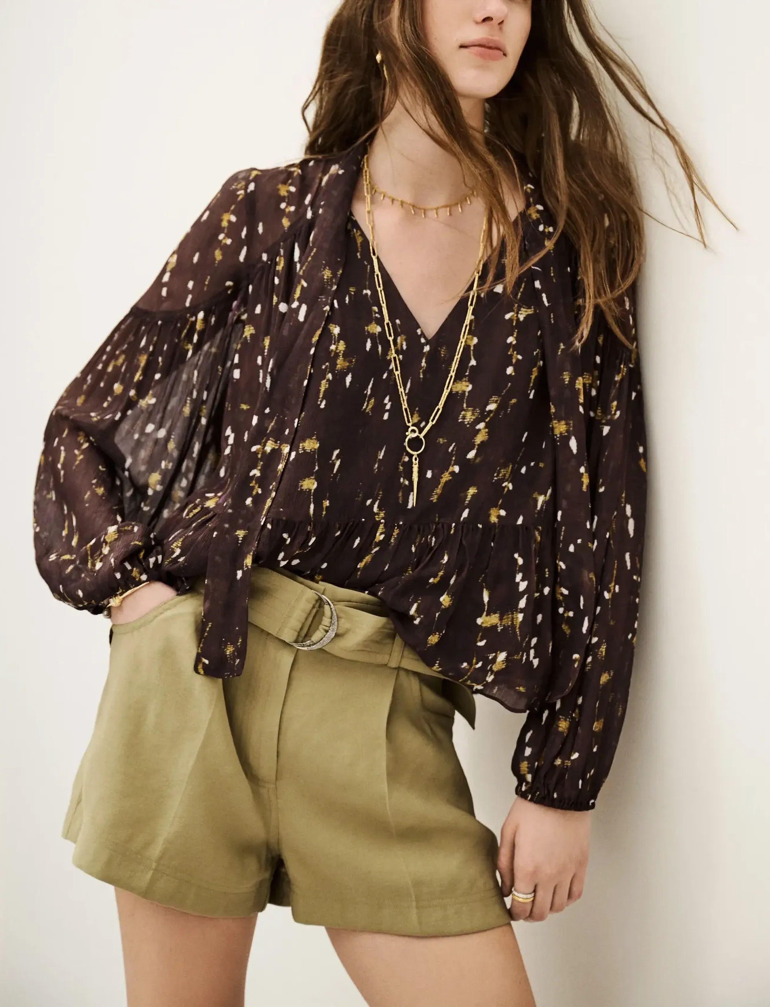 ba&sh TOP KAMALA - Bluser & Skjorter - CHOCOLAT / brown