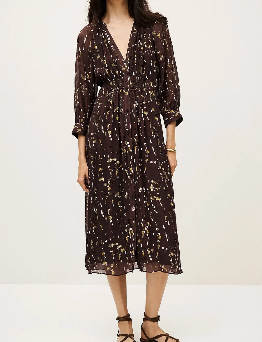 ba&sh - DRESS KARLA - evening dresses - chocolat - 0