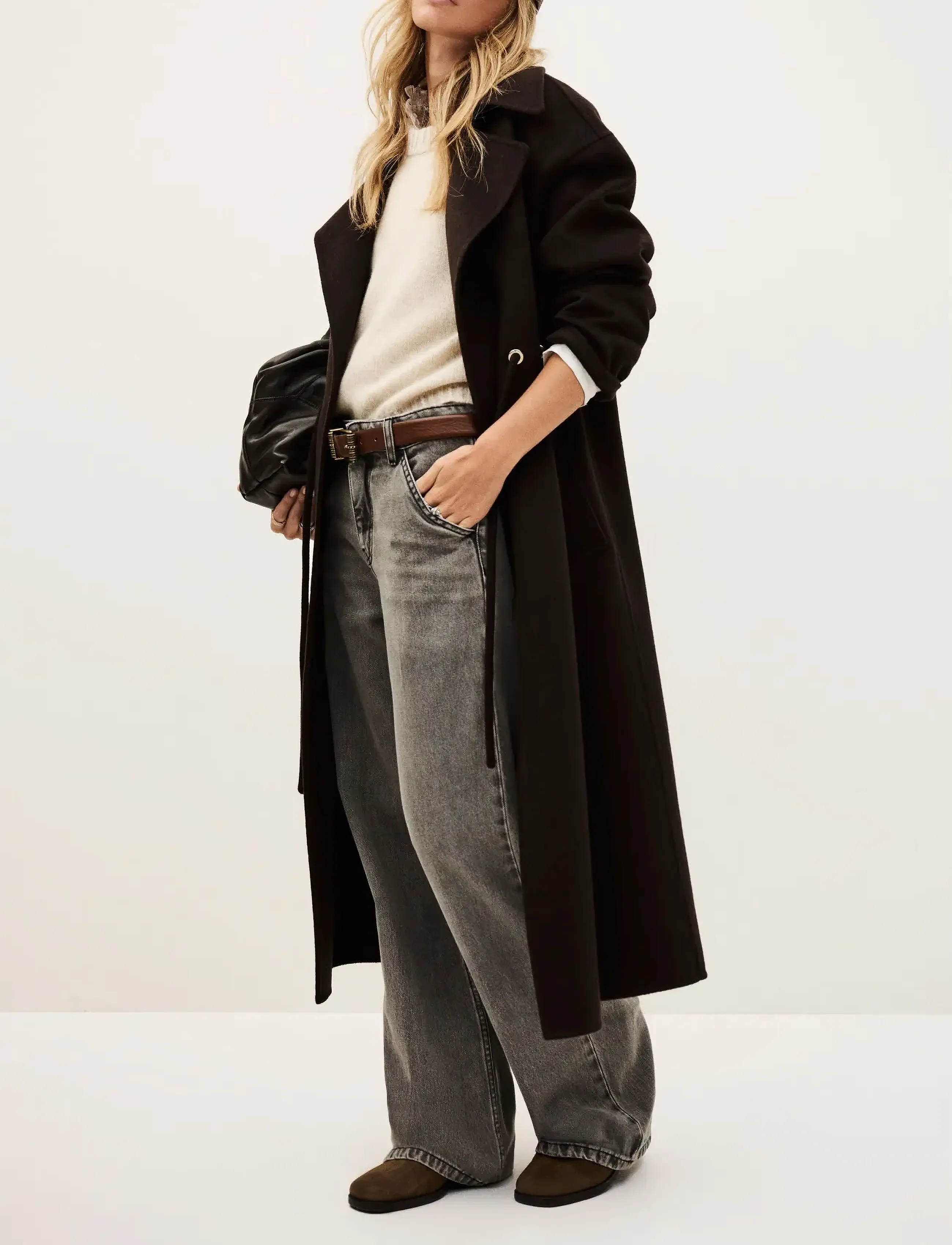 ba&sh Coat Kate, 36, Coats, Braun - Wool Frauen