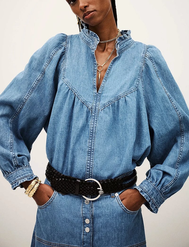 ba&sh - TOP LAY - jeansowe koszule - lightusedblue - 0