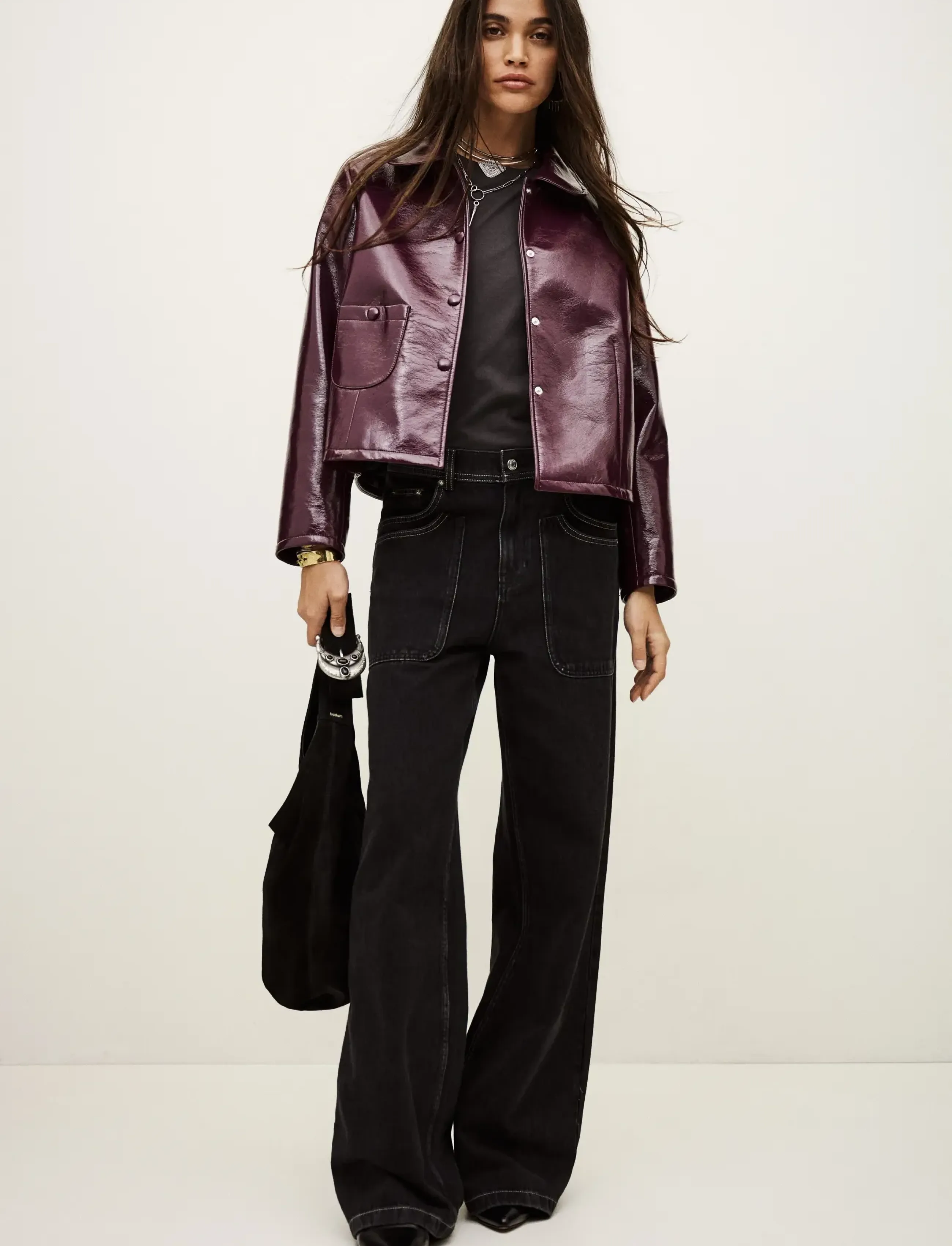 ba&sh JACKET MEELOS - Leather jackets - BORDEAUX / burgundy