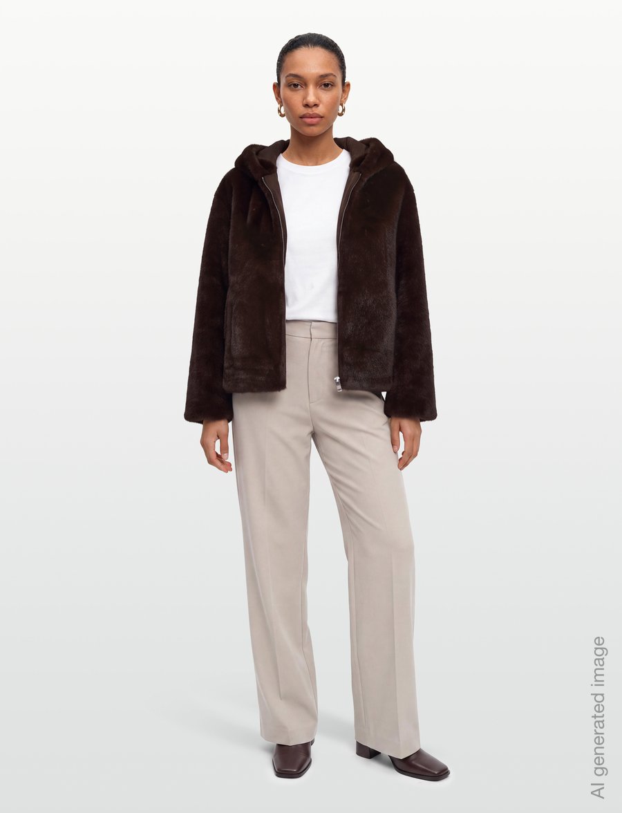 ba&sh - COAT PANDY - villased mantlid - brown - 0