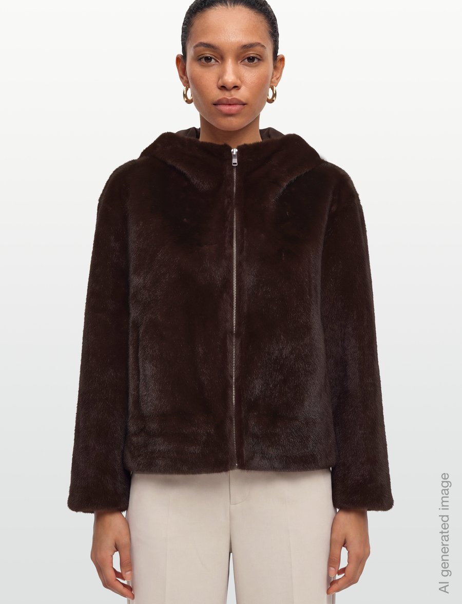 ba&sh - COAT PANDY - villased mantlid - brown - 3