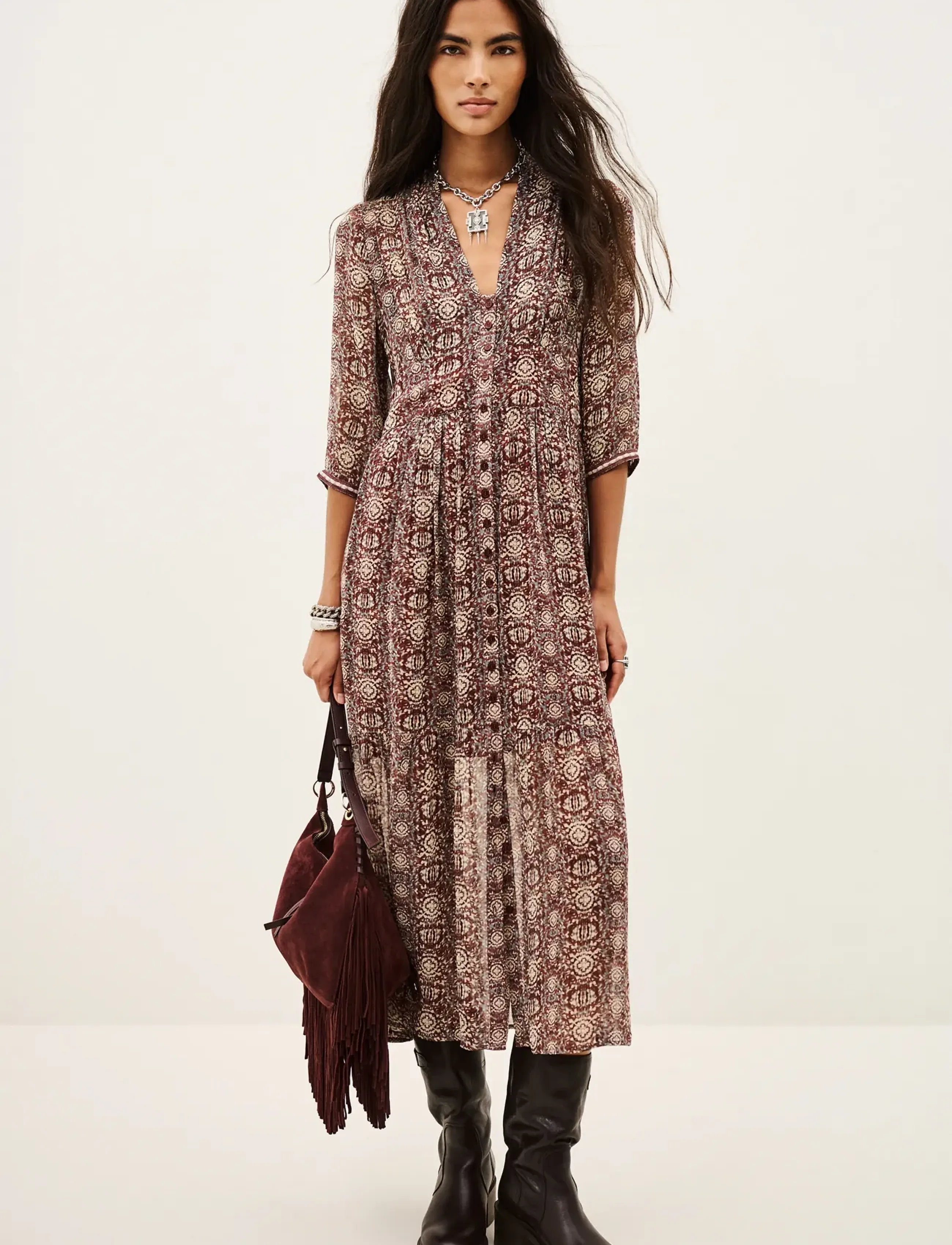 ba&sh - DRESS DAZZLE - maxikleider - burgundy - 0